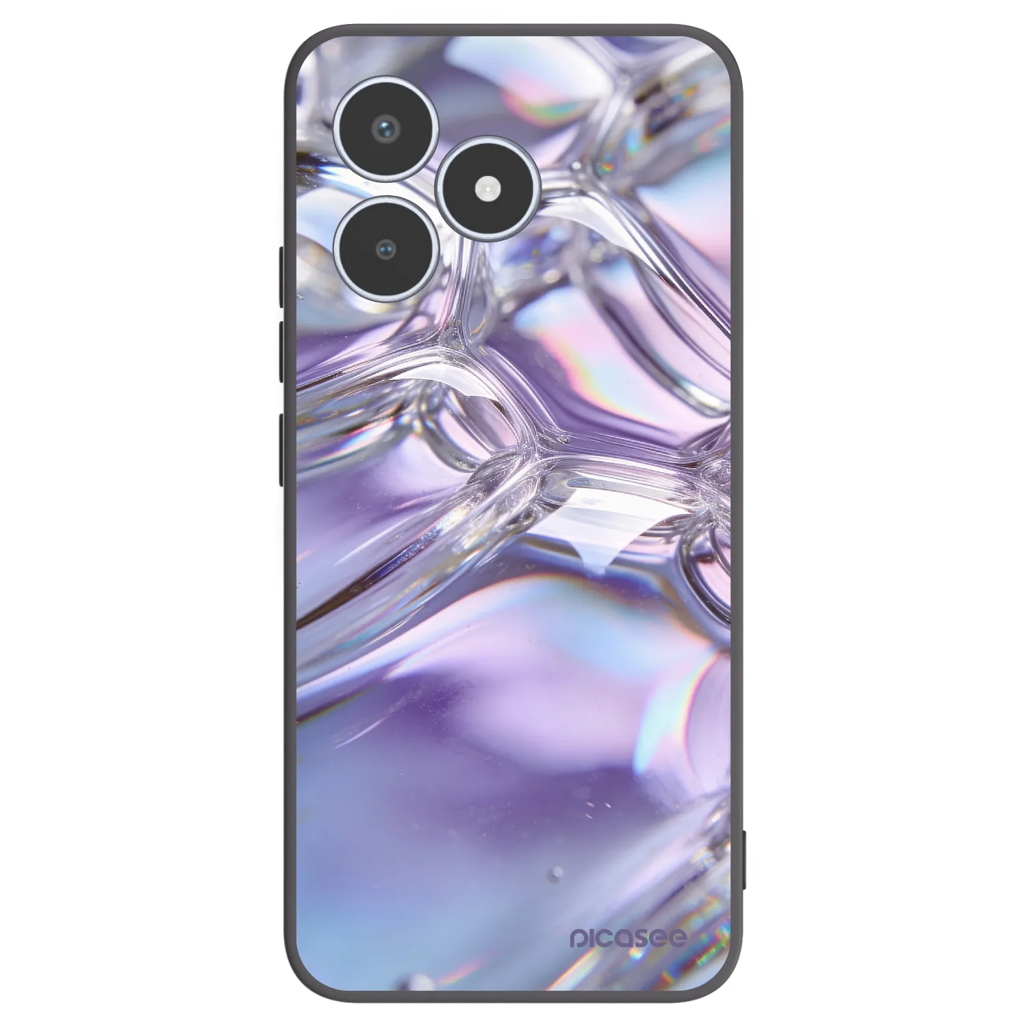 Picasee fekete szilikon tok az alábbi mobiltelefonokra Realme C53 - Iridescent bubbles