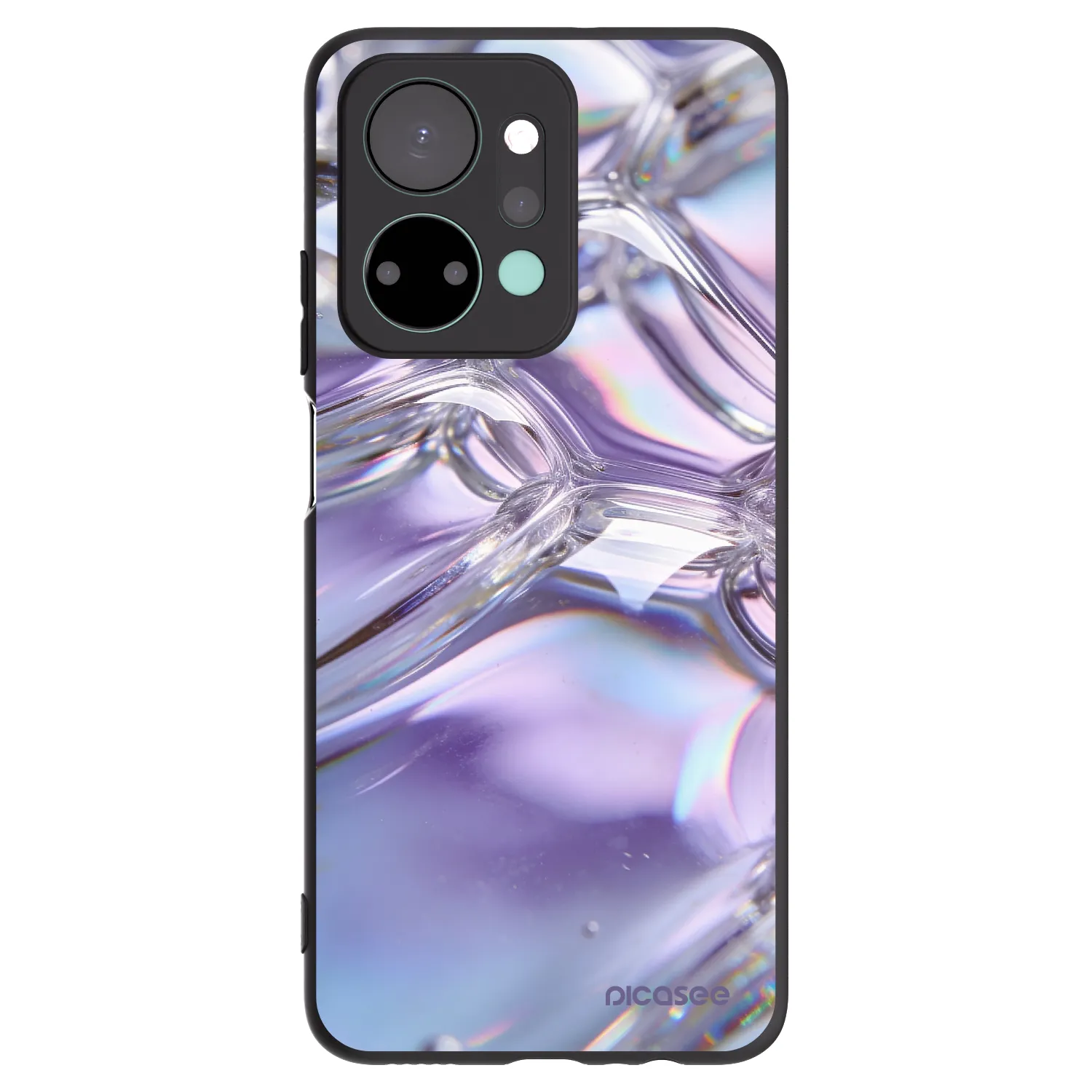 Picasee fekete szilikon tok az alábbi mobiltelefonokra Honor X7a - Iridescent bubbles
