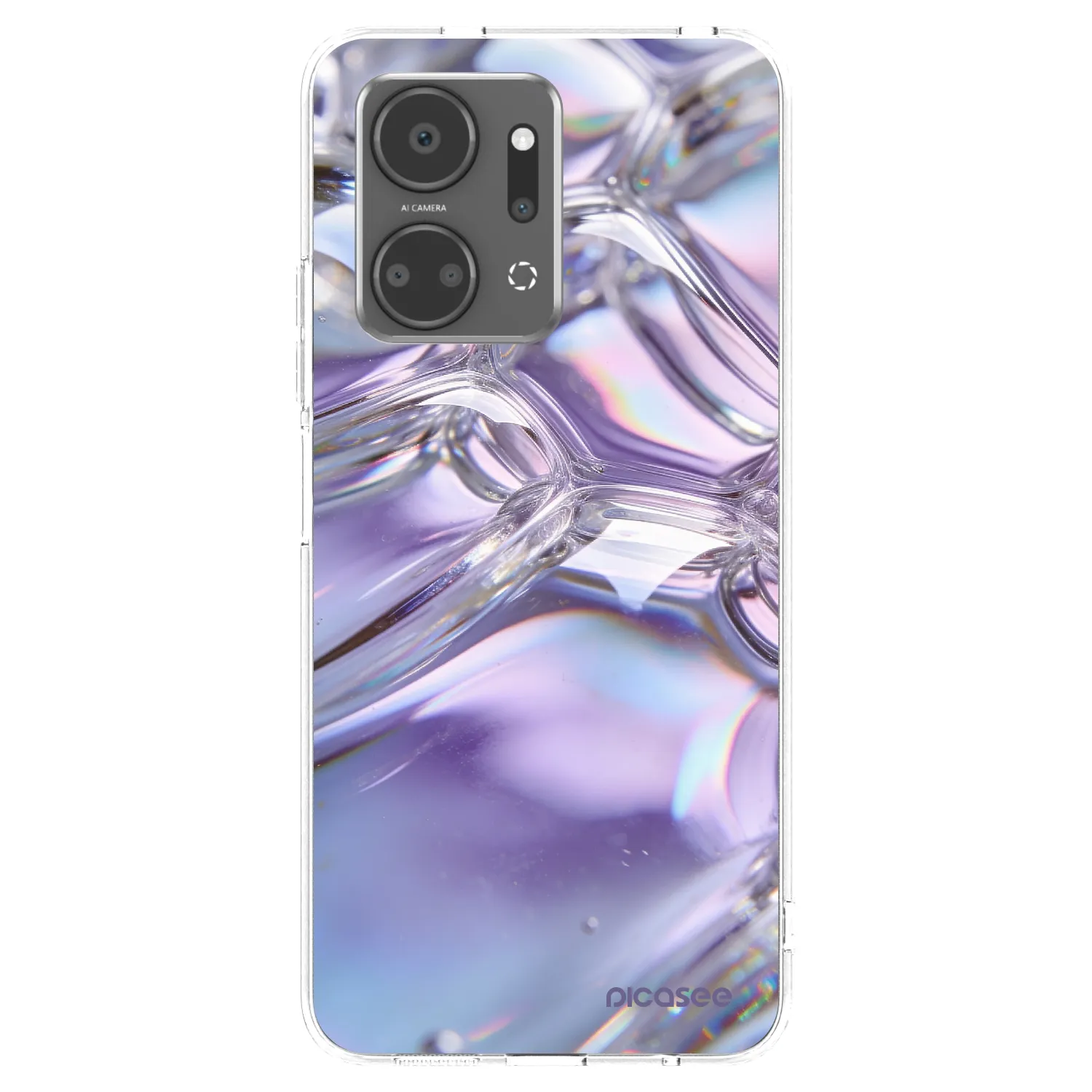 Picasee átlátszó szilikon tok az alábbi mobiltelefonokra Honor X7a - Iridescent bubbles