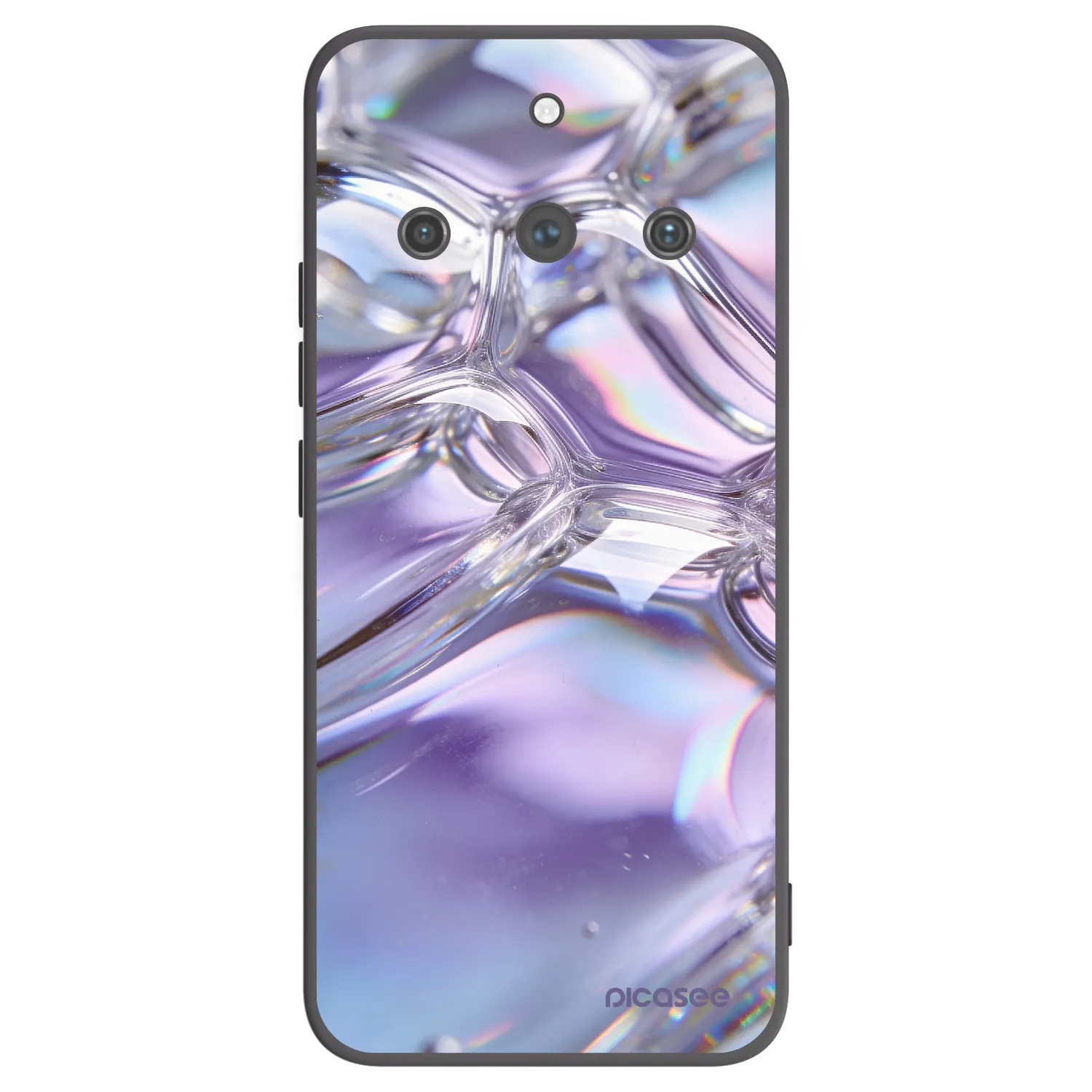 Picasee fekete szilikon tok az alábbi mobiltelefonokra Realme 11 Pro+ - Iridescent bubbles