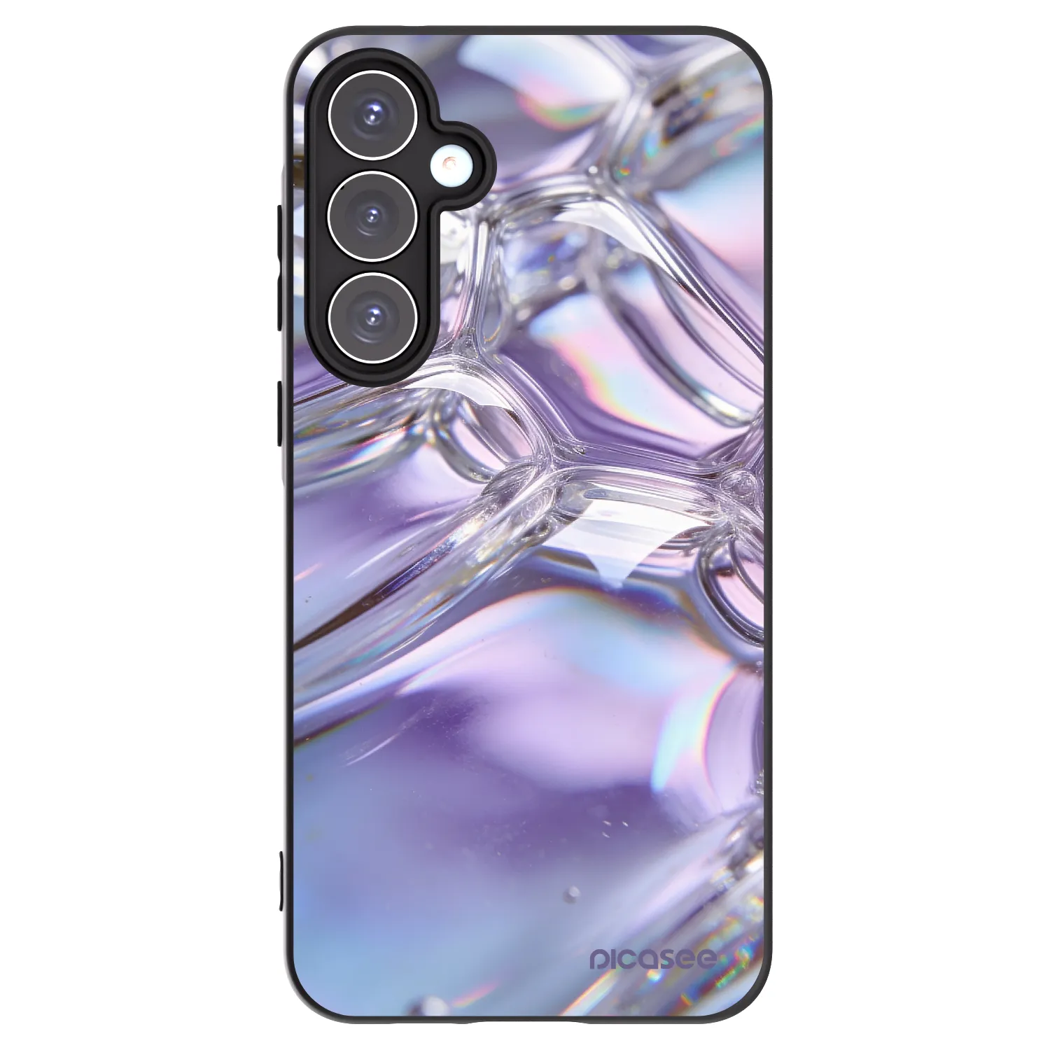 Picasee fekete szilikon tok az alábbi mobiltelefonokra Samsung Galaxy A55 5G A556B - Iridescent bubbles