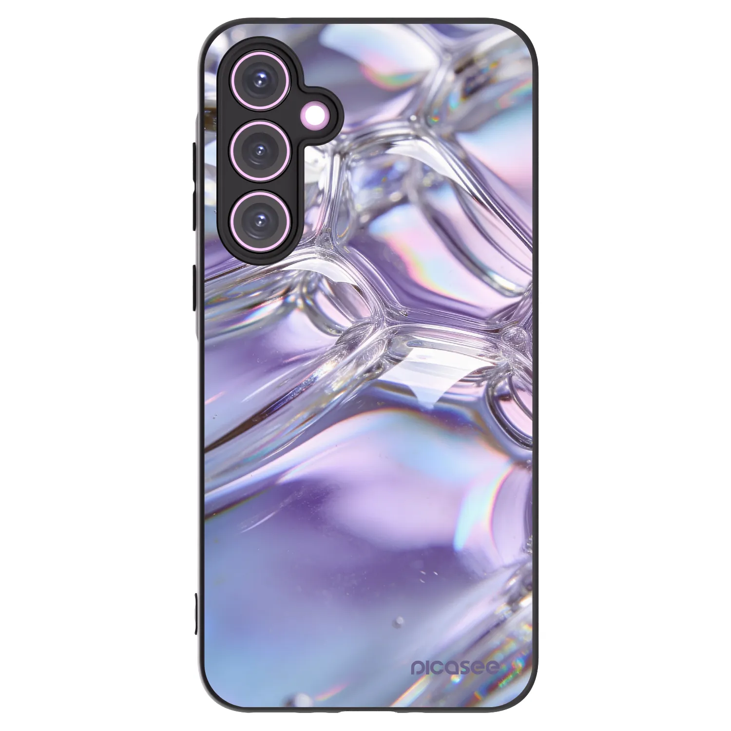 Picasee fekete szilikon tok az alábbi mobiltelefonokra Samsung Galaxy A35 5G A356B - Iridescent bubbles