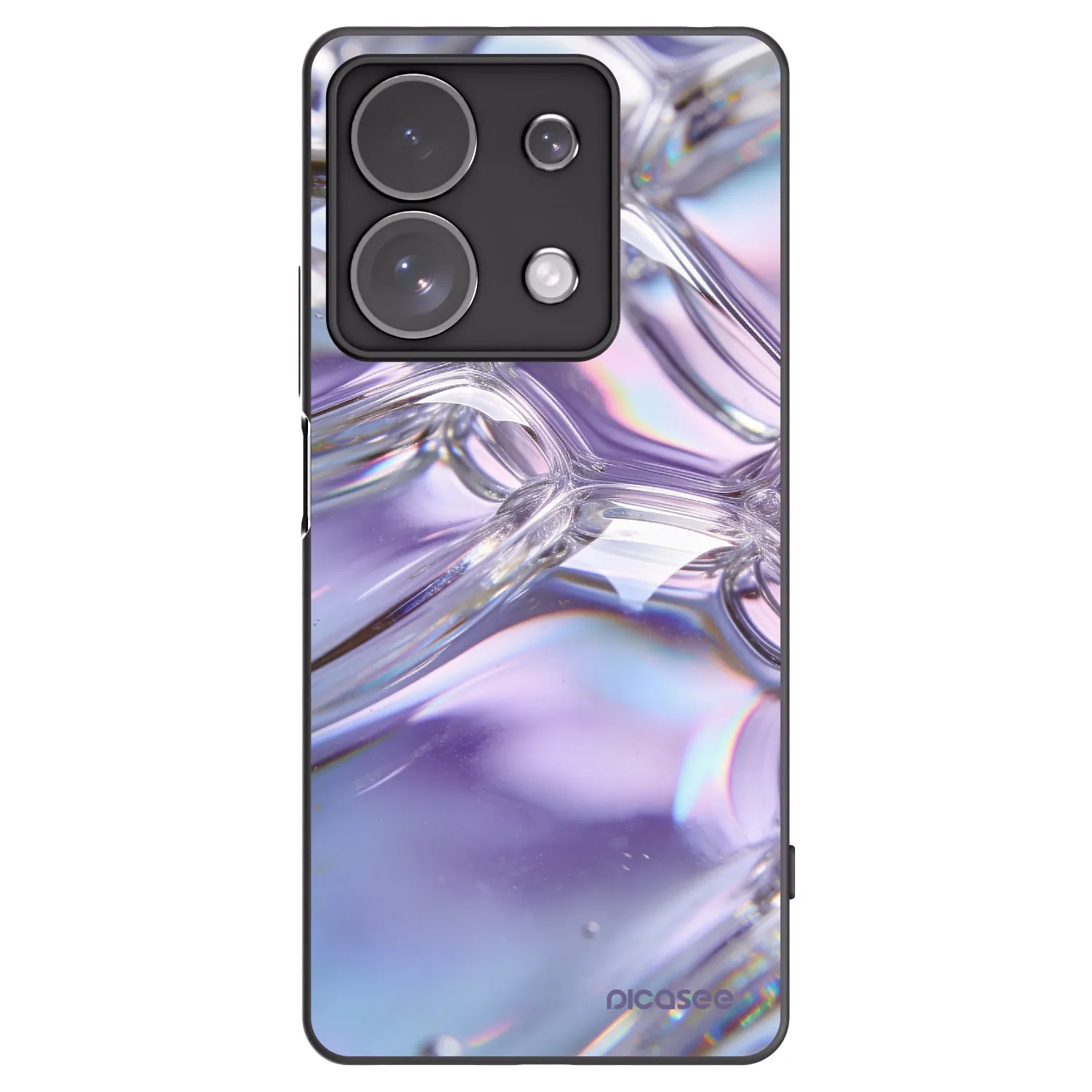 Picasee fekete szilikon tok az alábbi mobiltelefonokra Xiaomi Redmi Note 13 Pro 4G - Iridescent bubbles