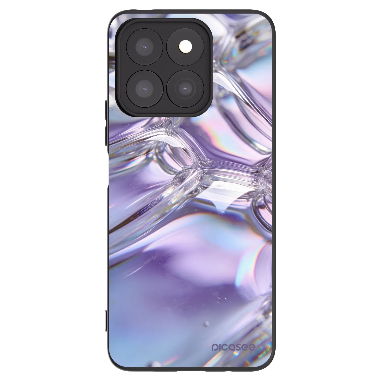 Picasee fekete szilikon tok az alábbi mobiltelefonokra Honor X8b - Iridescent bubbles