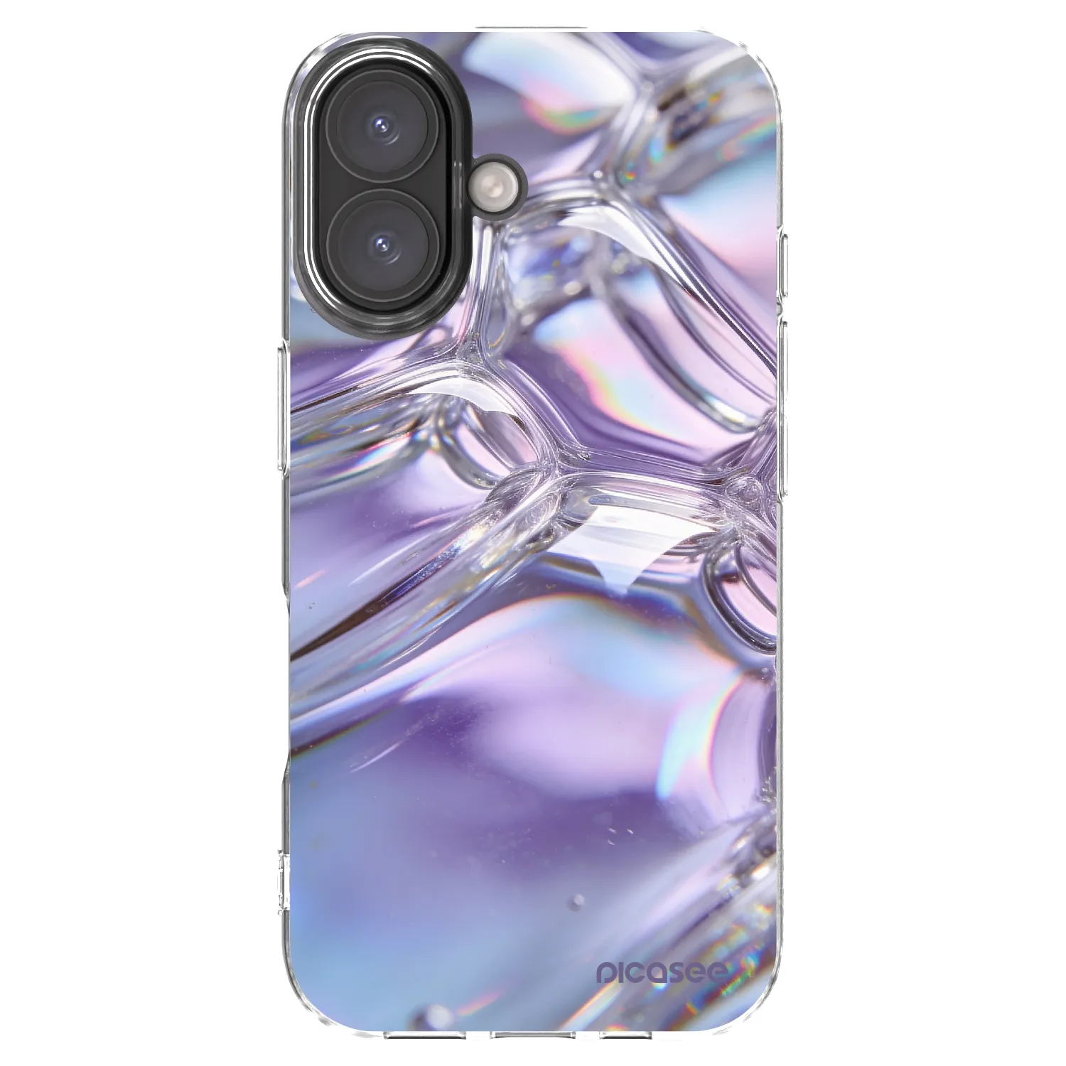 Picasee átlátszó szilikon tok az alábbi mobiltelefonokra Apple iPhone 16 - Iridescent bubbles