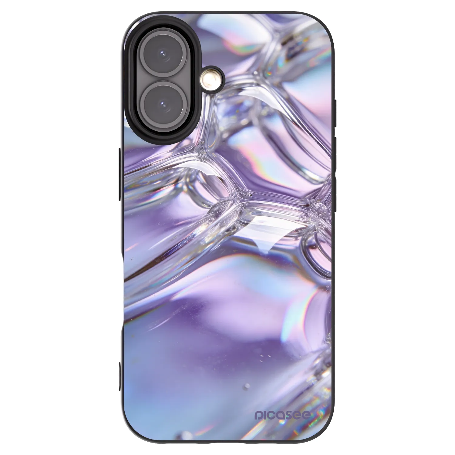 Picasee fekete szilikon tok az alábbi mobiltelefonokra Apple iPhone 16 - Iridescent bubbles