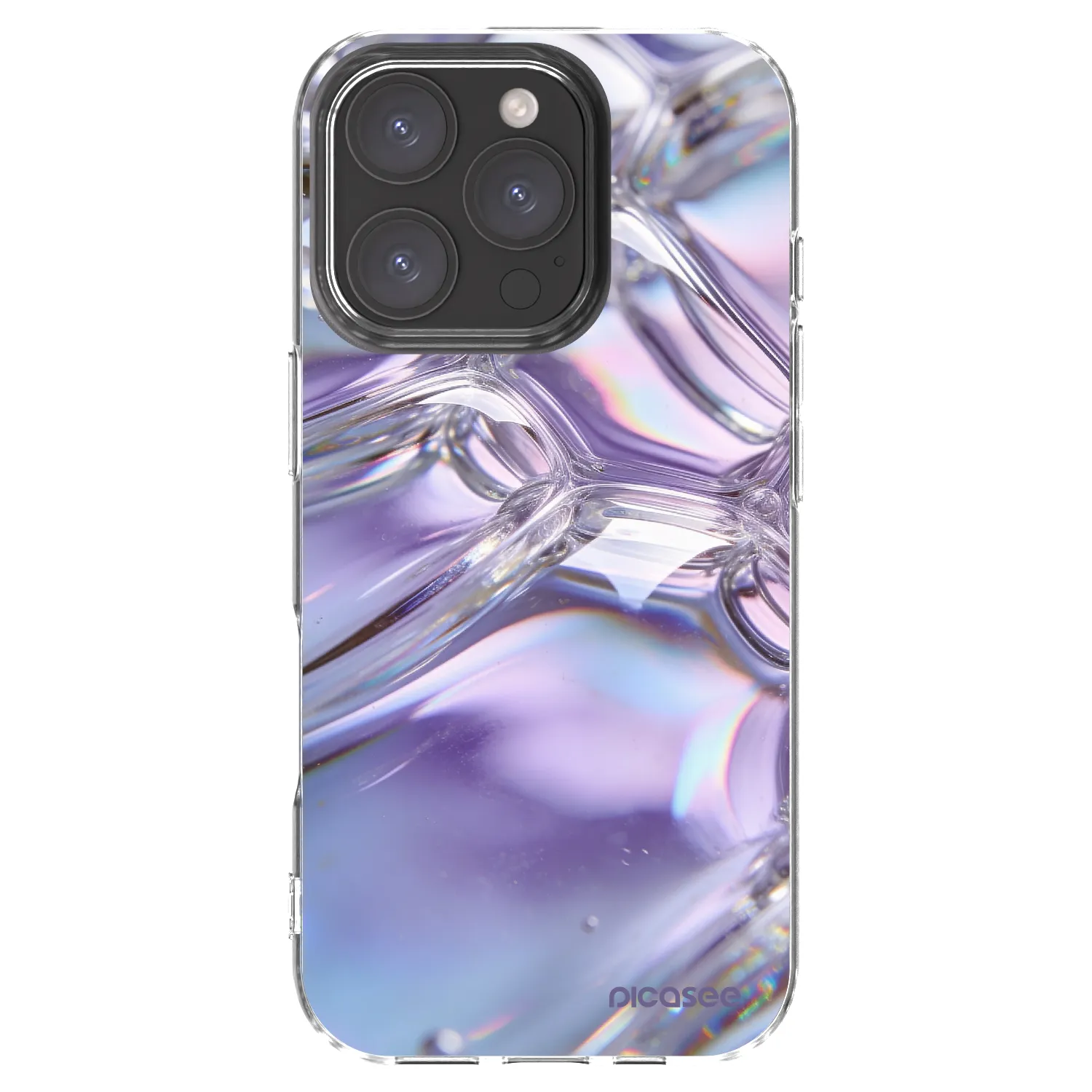 Picasee átlátszó szilikon tok az alábbi mobiltelefonokra Apple iPhone 16 Pro - Iridescent bubbles