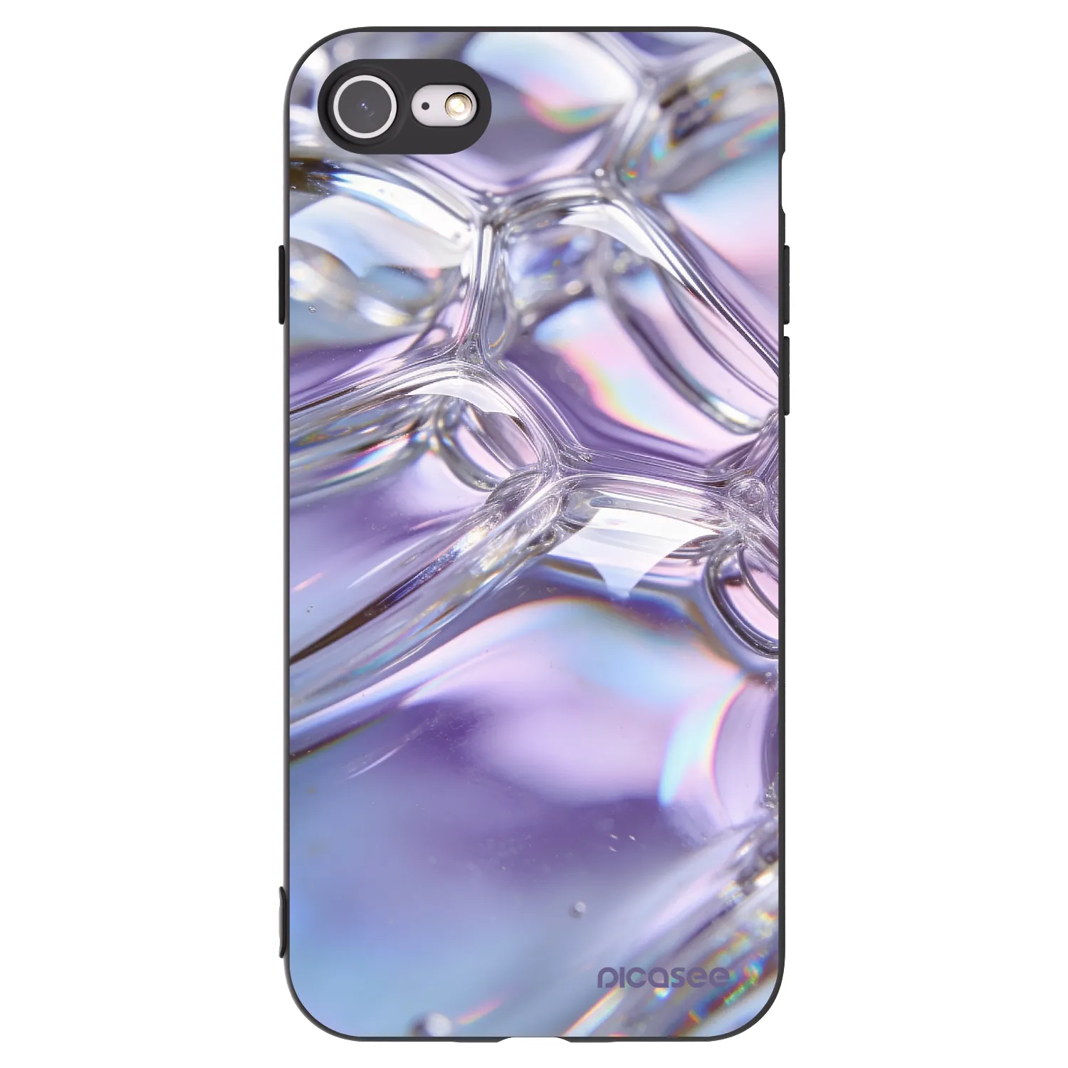 Picasee fekete szilikon tok az alábbi mobiltelefonokra Apple iPhone 8 - Iridescent bubbles