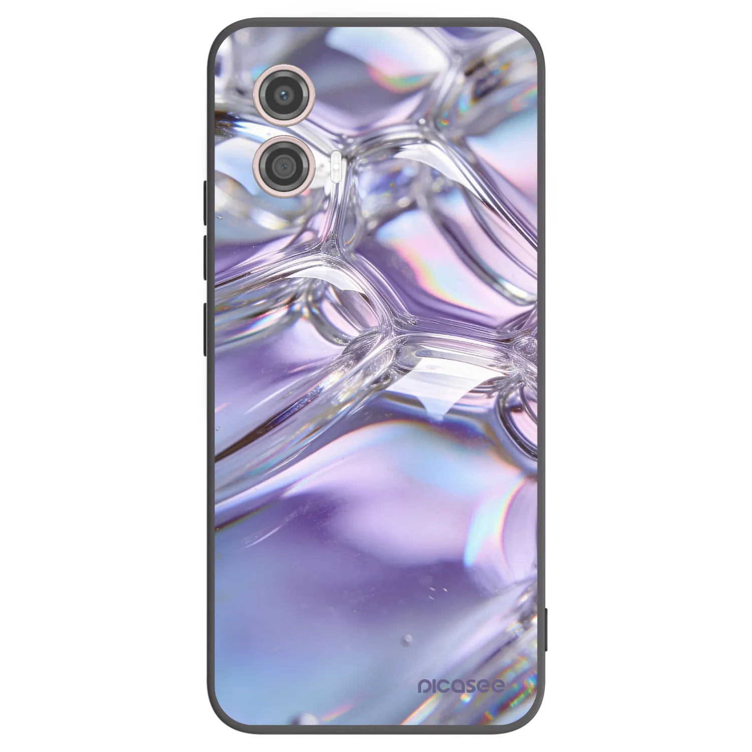 Picasee fekete szilikon tok az alábbi mobiltelefonokra Motorola Moto G53 5G - Iridescent bubbles