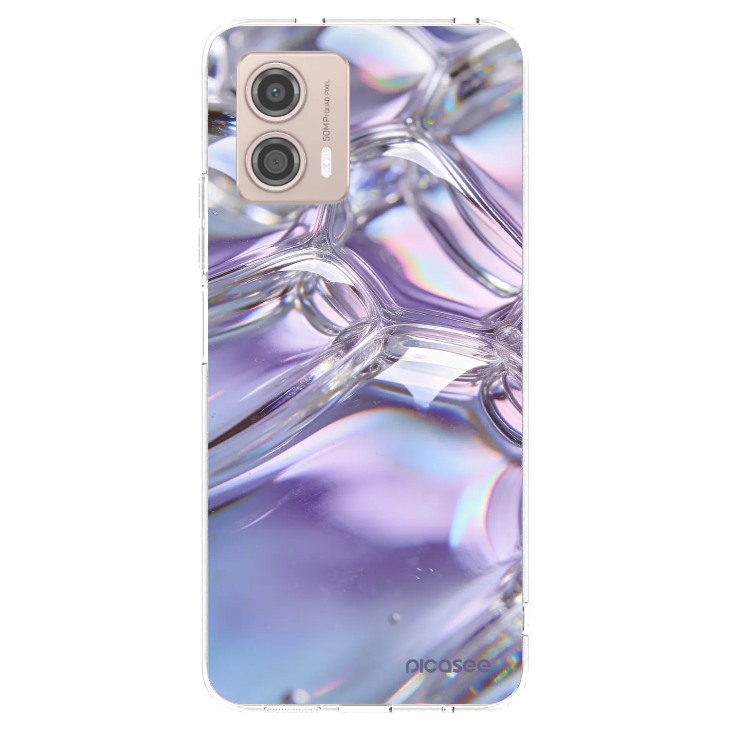 Picasee átlátszó szilikon tok az alábbi mobiltelefonokra Motorola Moto G53 5G - Iridescent bubbles