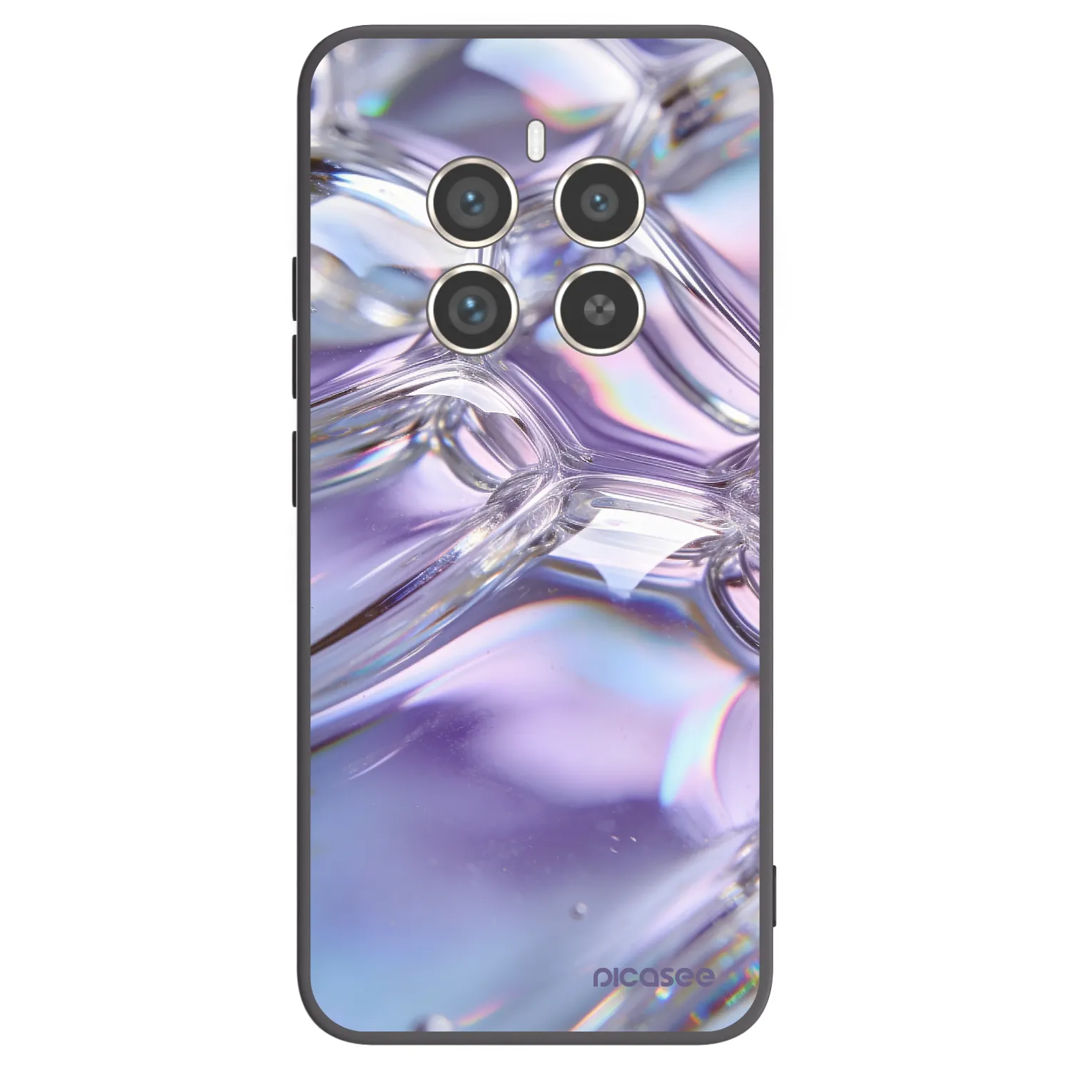 Picasee fekete szilikon tok az alábbi mobiltelefonokra Realme 12 Pro 5G - Iridescent bubbles