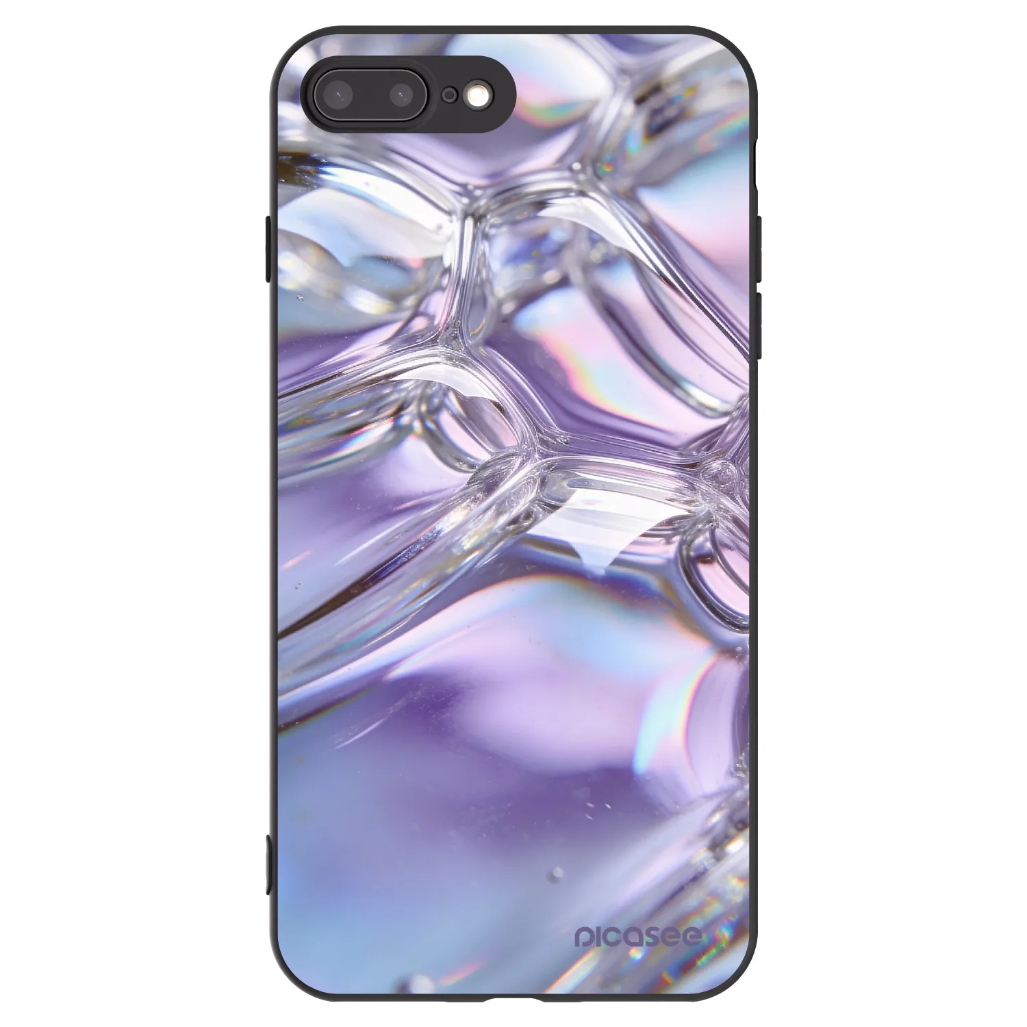 Picasee fekete szilikon tok az alábbi mobiltelefonokra Apple iPhone 7 Plus - Iridescent bubbles