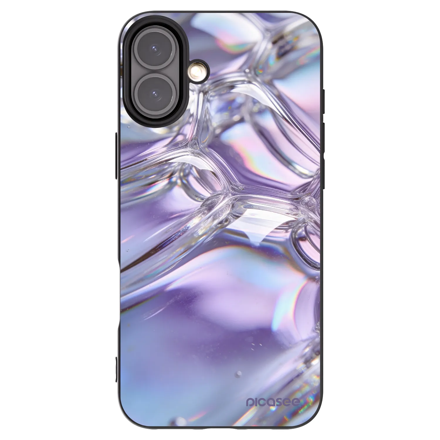Picasee fekete szilikon tok az alábbi mobiltelefonokra Apple iPhone 16 Plus - Iridescent bubbles