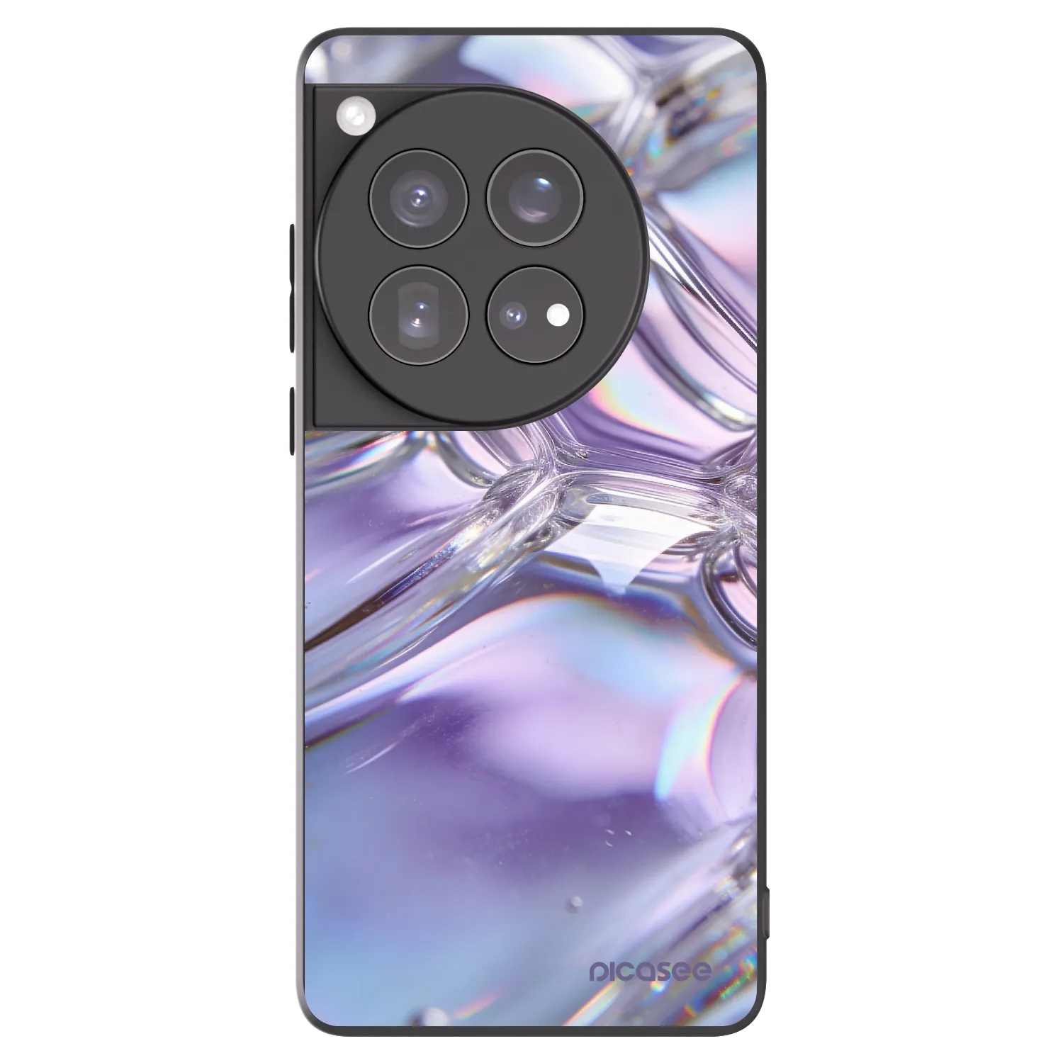 Picasee fekete szilikon tok az alábbi mobiltelefonokra OnePlus 12 5G - Iridescent bubbles