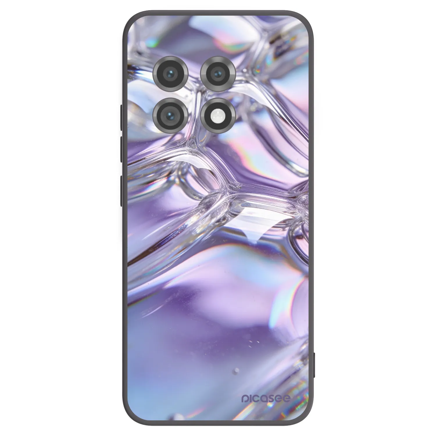 Picasee fekete szilikon tok az alábbi mobiltelefonokra OnePlus 11 5G - Iridescent bubbles