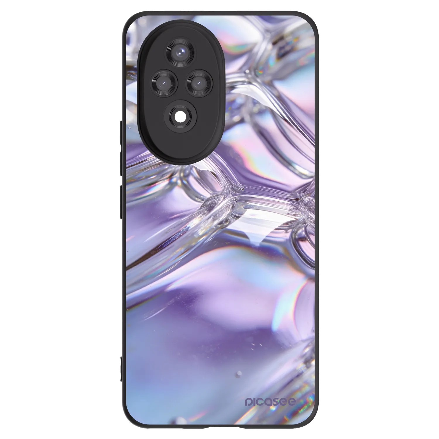 Picasee fekete szilikon tok az alábbi mobiltelefonokra Honor 200 Pro 5G - Iridescent bubbles