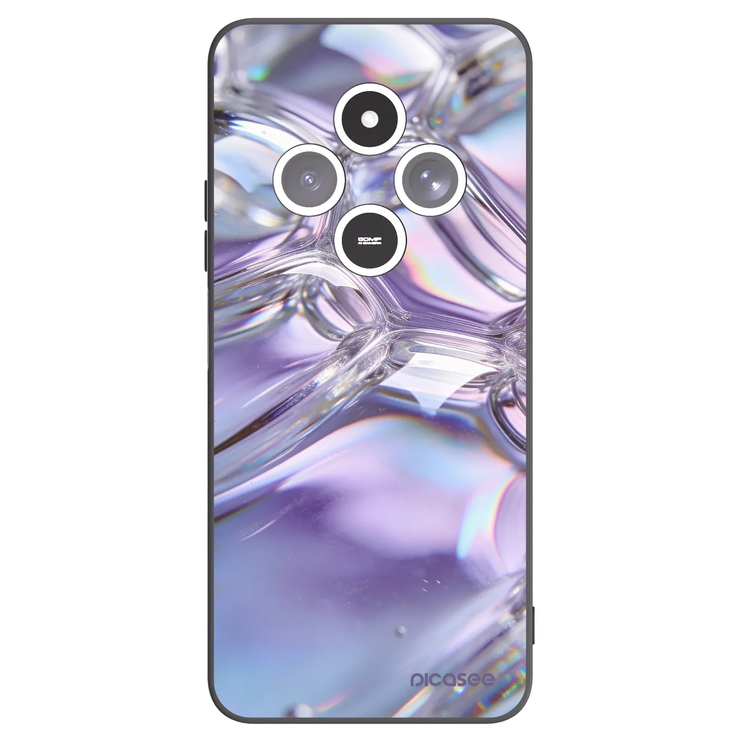 Picasee fekete szilikon tok az alábbi mobiltelefonokra Xiaomi Redmi 14C - Iridescent bubbles
