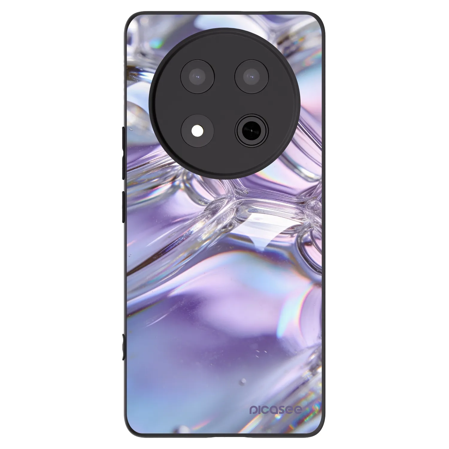 Picasee fekete szilikon tok az alábbi mobiltelefonokra Honor Magic7 Lite 5G - Iridescent bubbles
