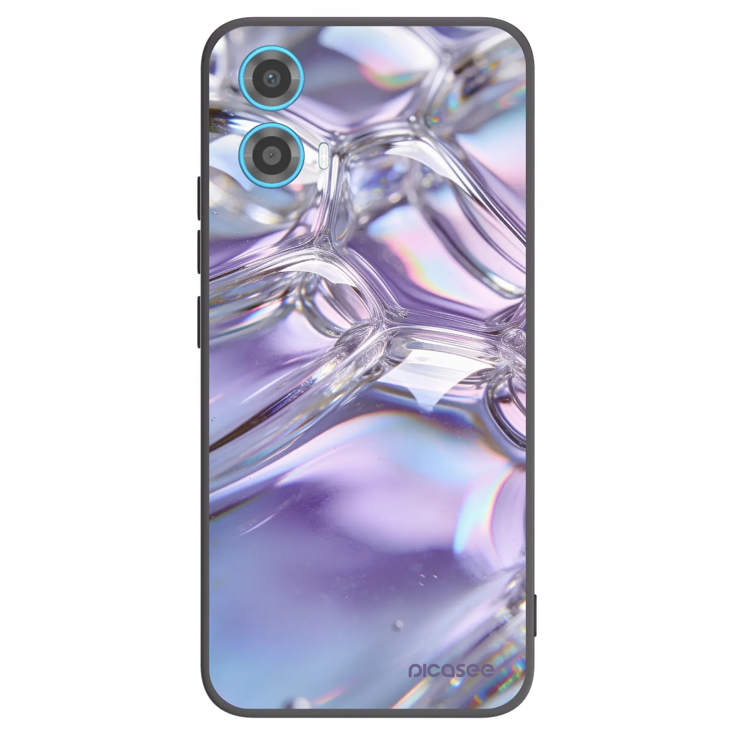 Picasee fekete szilikon tok az alábbi mobiltelefonokra Motorola Moto G34 5G - Iridescent bubbles