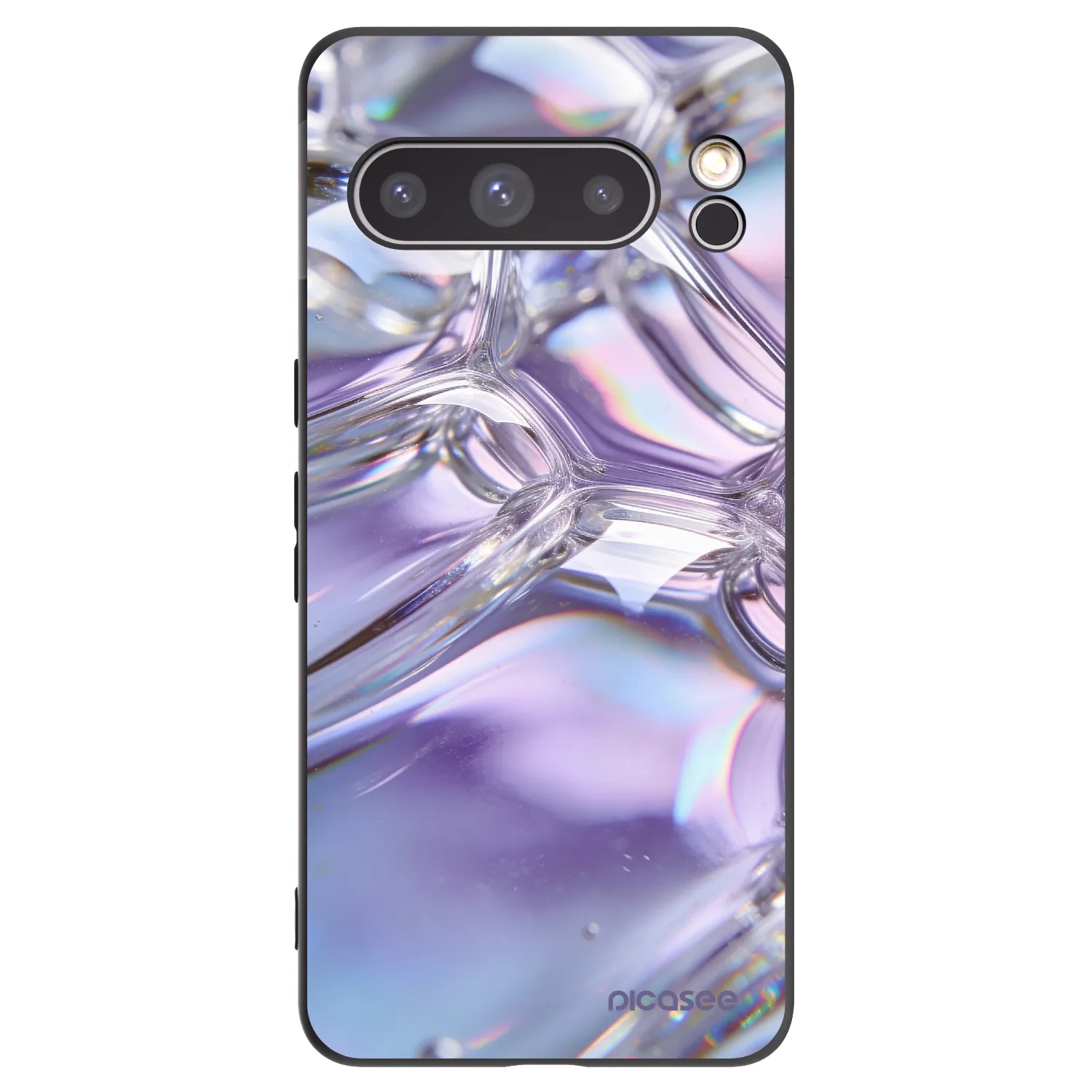 Picasee fekete szilikon tok az alábbi mobiltelefonokra Google Pixel 8 Pro - Iridescent bubbles