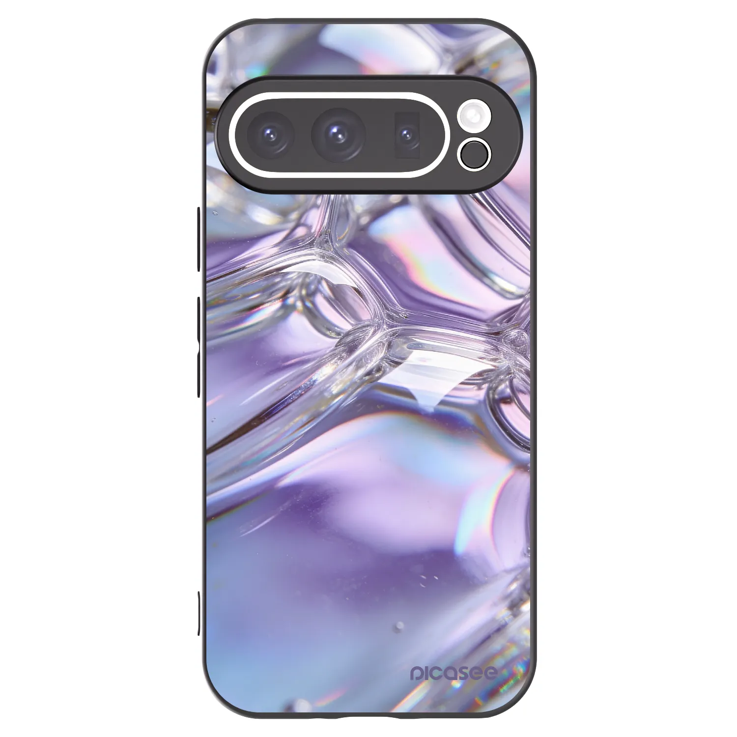 Picasee fekete szilikon tok az alábbi mobiltelefonokra Google Pixel 9 Pro - Iridescent bubbles