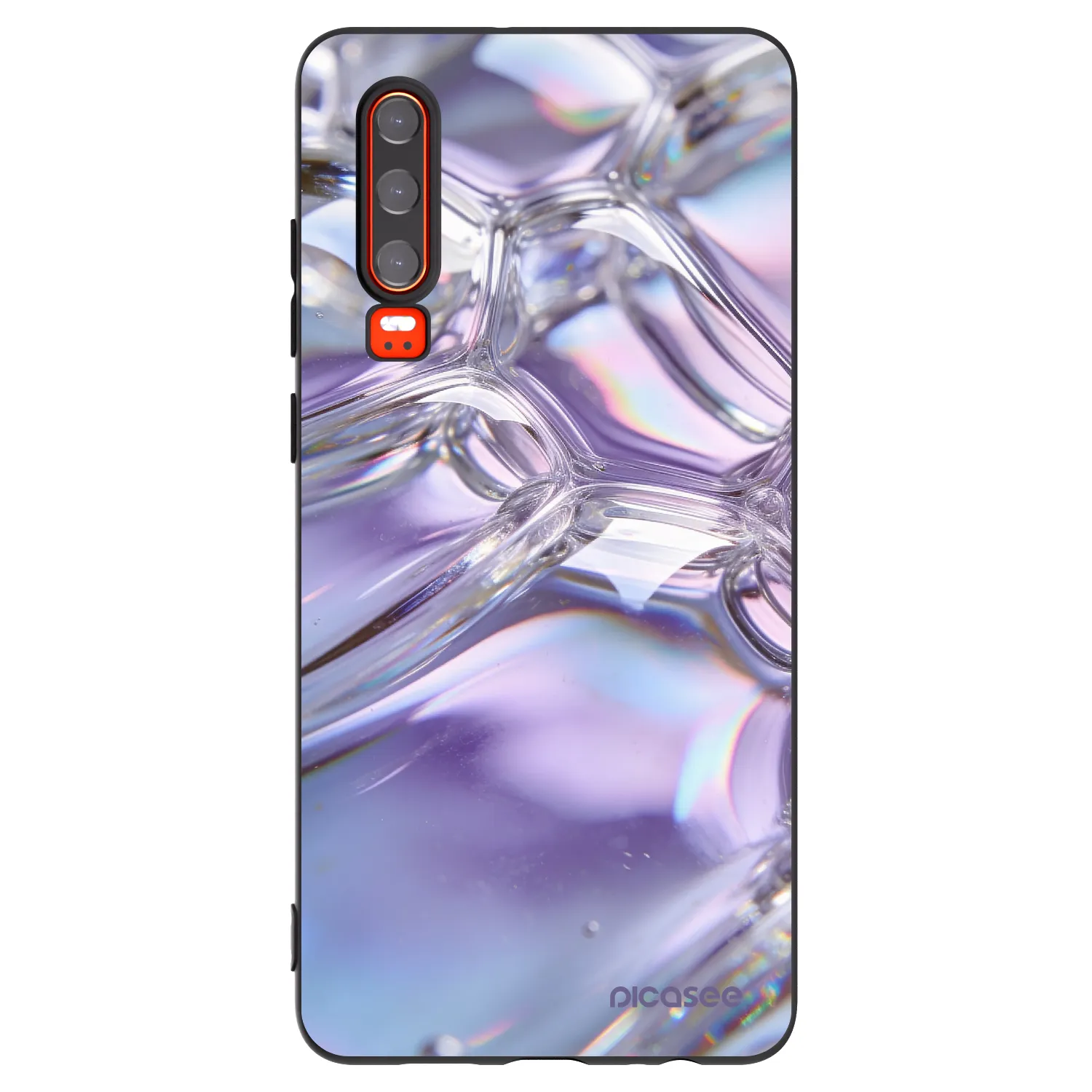 Picasee fekete szilikon tok az alábbi mobiltelefonokra Huawei P30 - Iridescent bubbles