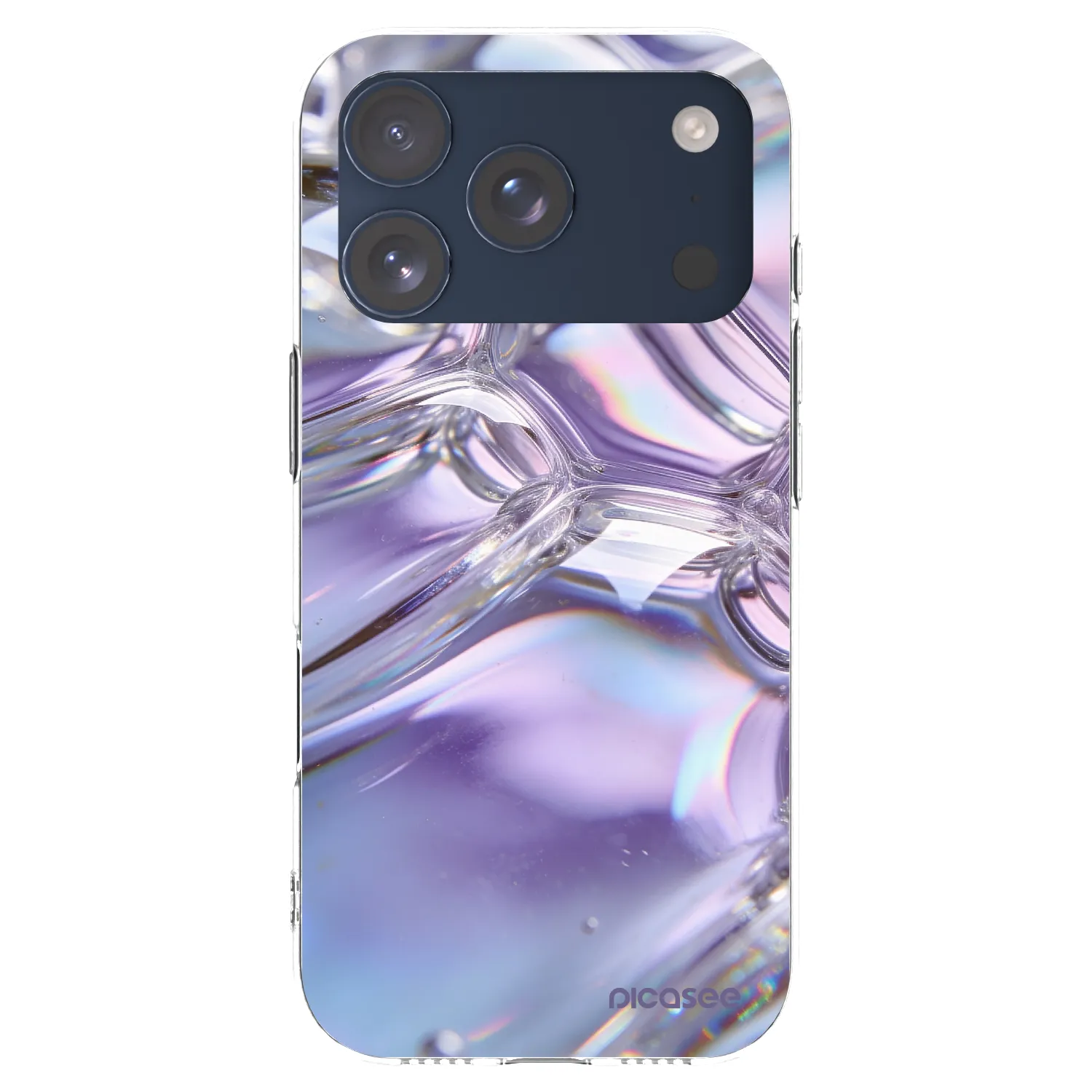 Picasee átlátszó szilikon tok az alábbi mobiltelefonokra Apple iPhone 17 Pro - Iridescent bubbles