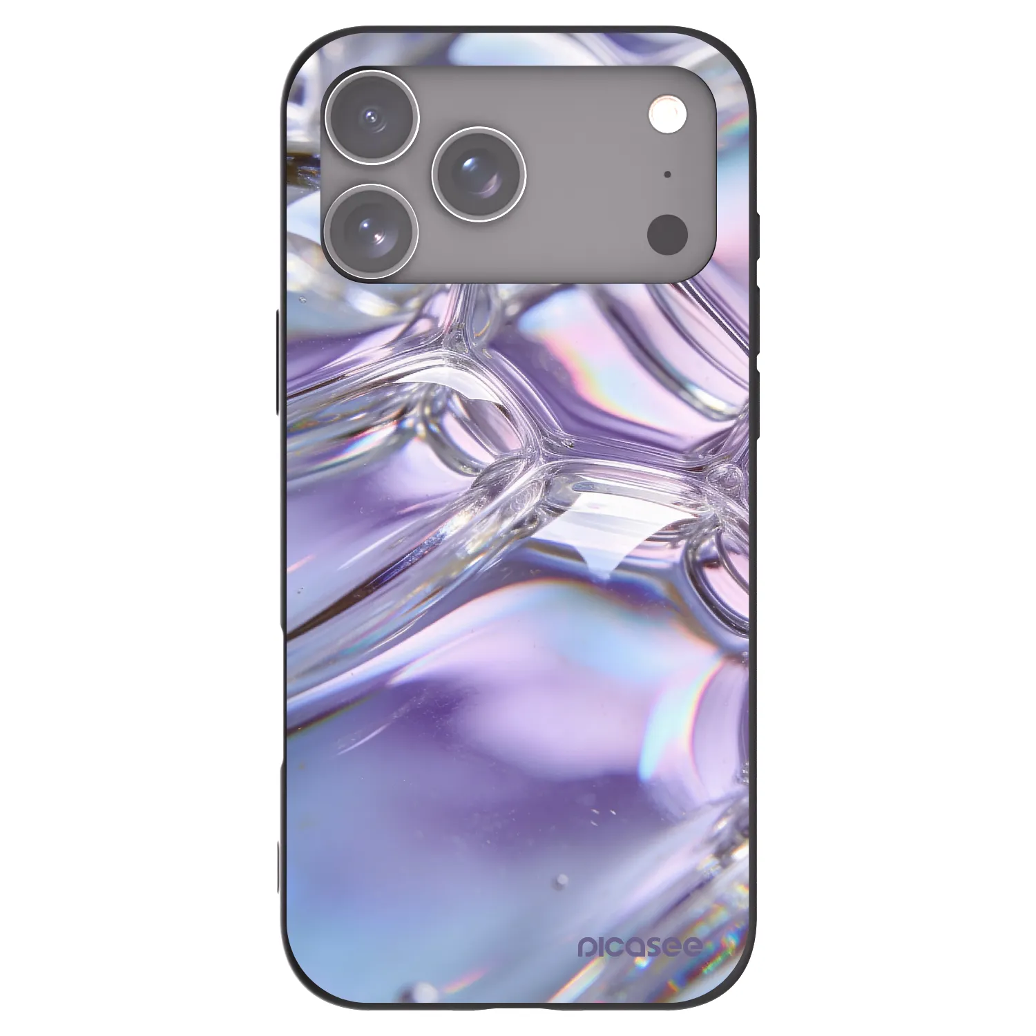 Picasee fekete szilikon tok az alábbi mobiltelefonokra Apple iPhone 17 Pro Max - Iridescent bubbles