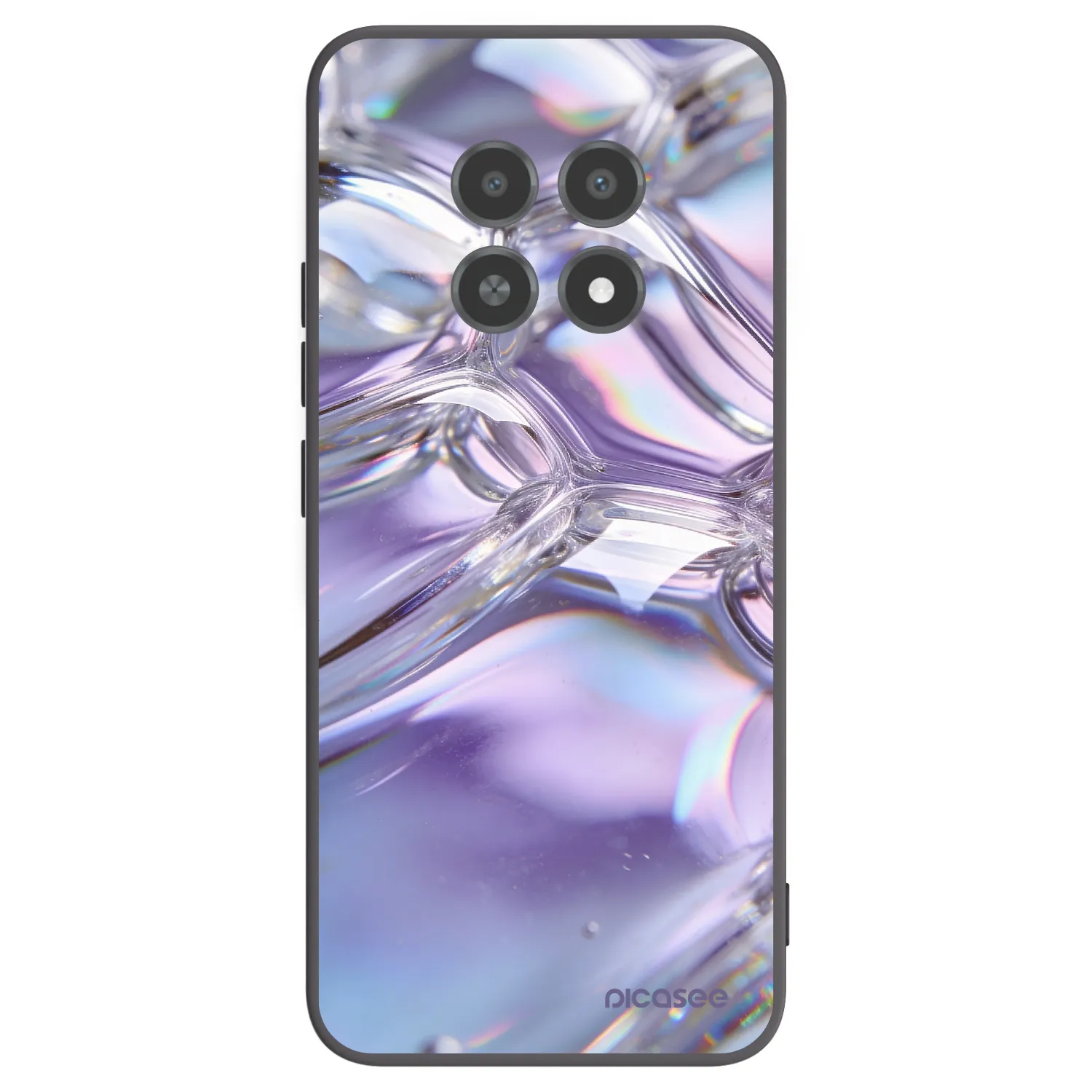 Picasee fekete szilikon tok az alábbi mobiltelefonokra Realme 12X - Iridescent bubbles