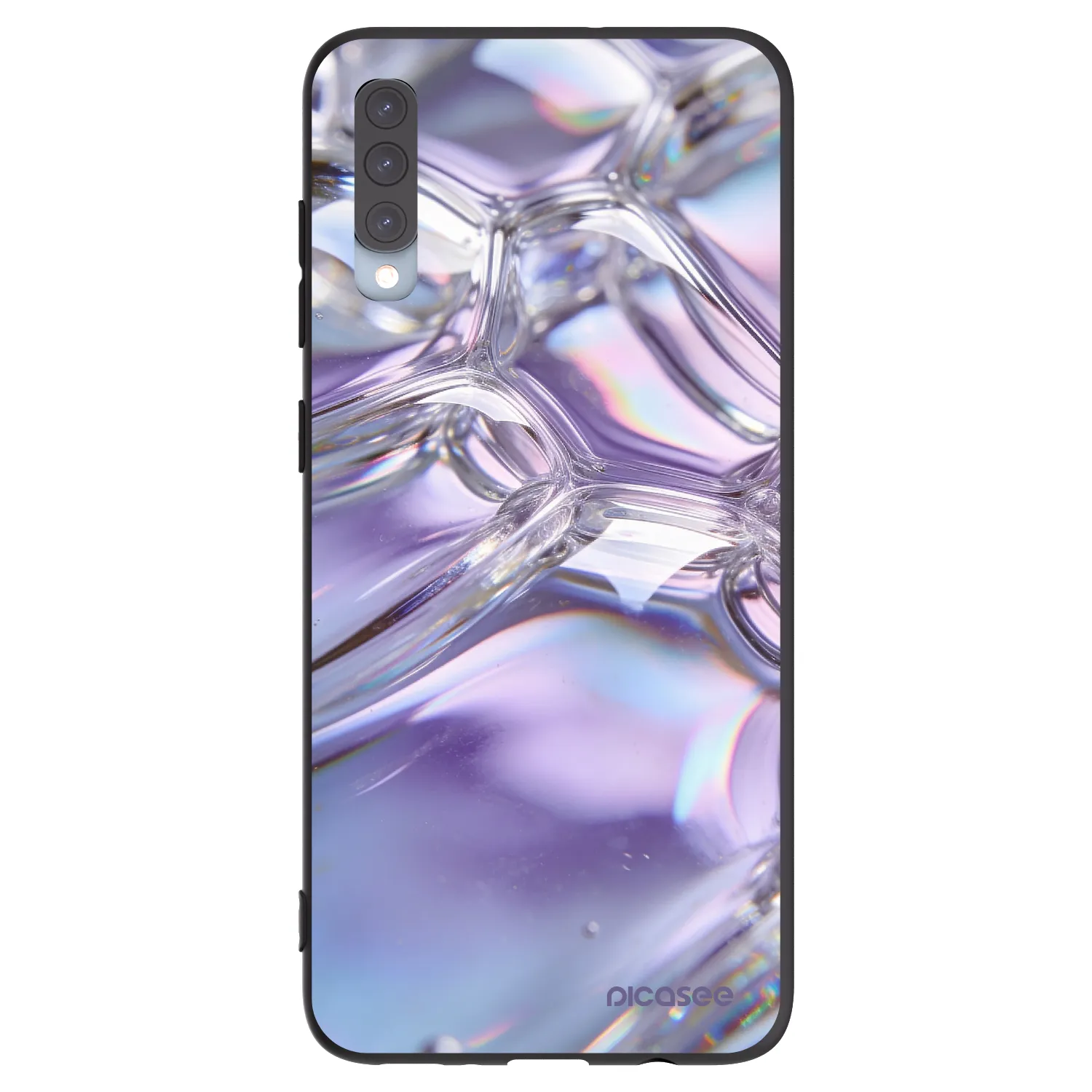 Picasee fekete szilikon tok az alábbi mobiltelefonokra Samsung Galaxy A70 A705F - Iridescent bubbles