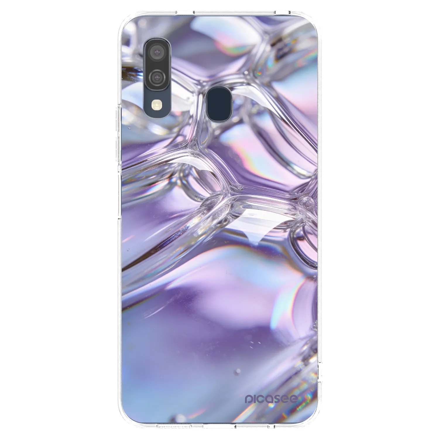 Picasee átlátszó szilikon tok az alábbi mobiltelefonokra Samsung Galaxy A40 A405F - Iridescent bubbles