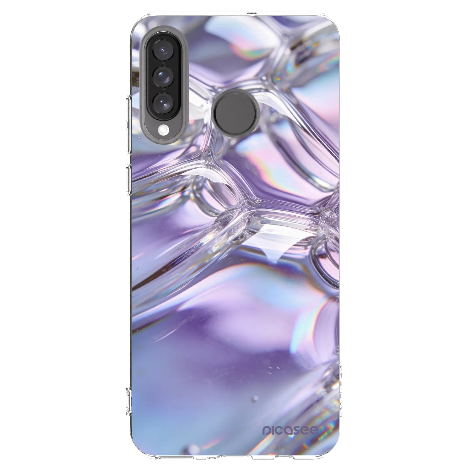 Picasee átlátszó szilikon tok az alábbi mobiltelefonokra Huawei P30 Lite - Iridescent bubbles