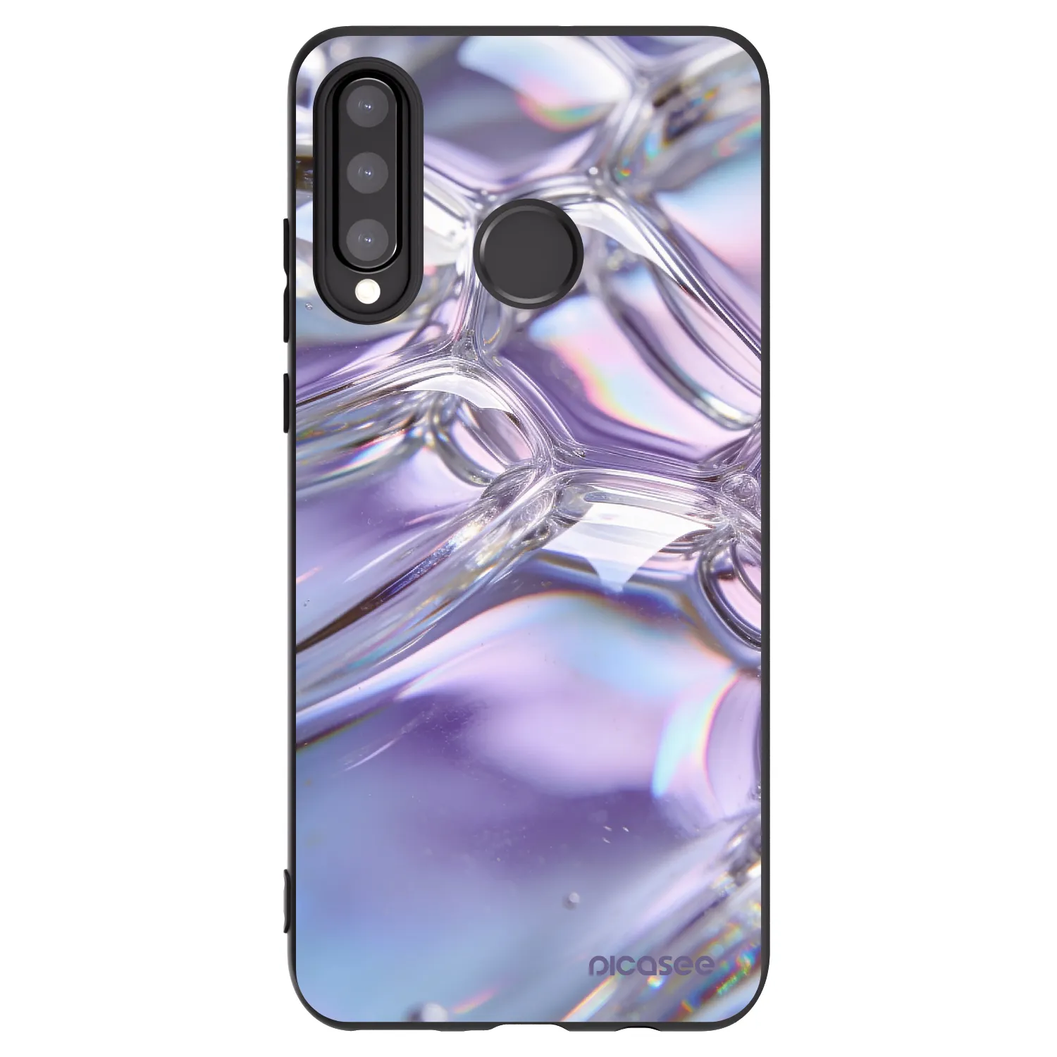 Picasee fekete szilikon tok az alábbi mobiltelefonokra Huawei P30 Lite - Iridescent bubbles