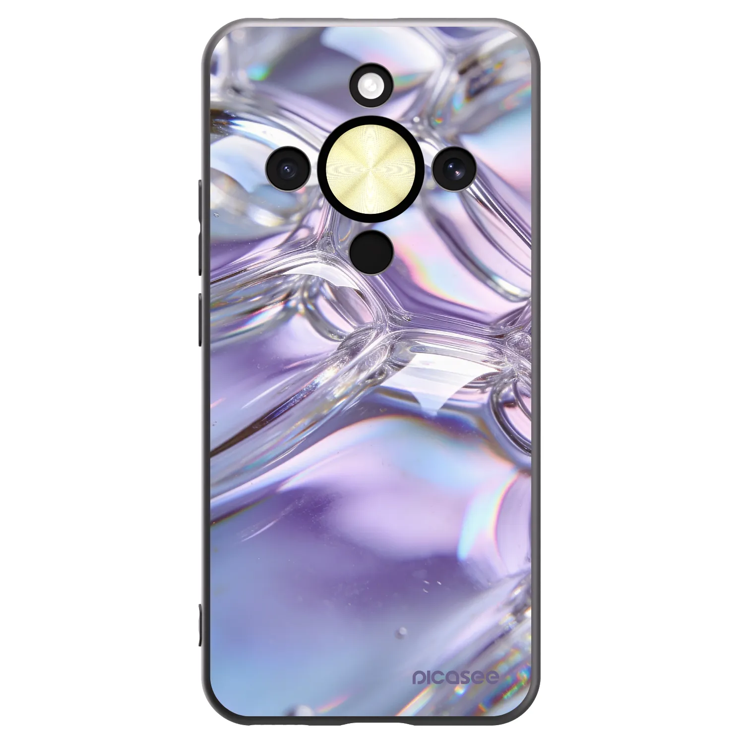 Picasee fekete szilikon tok az alábbi mobiltelefonokra Honor Magic8 Lite 5G - Iridescent bubbles