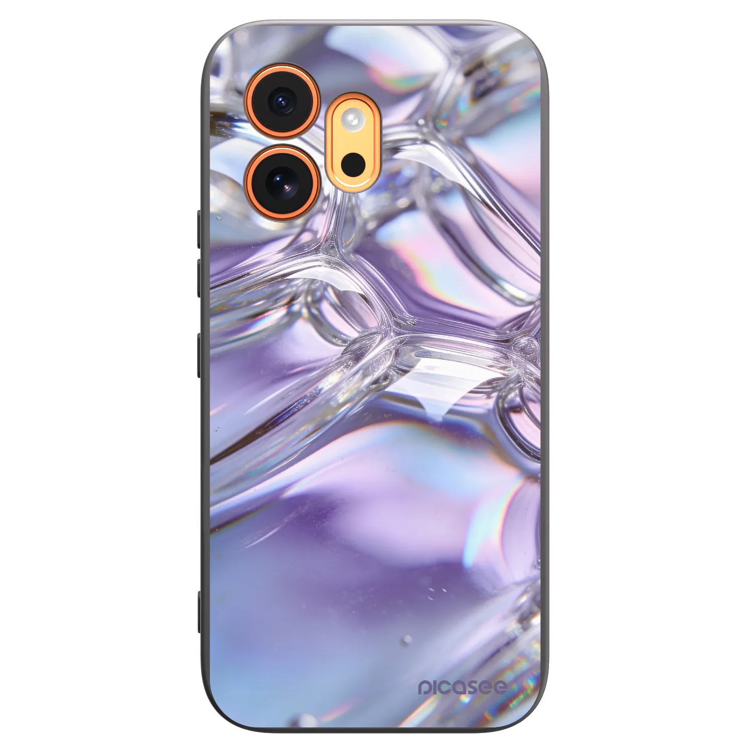 Picasee fekete szilikon tok az alábbi mobiltelefonokra Honor 600 - Iridescent bubbles