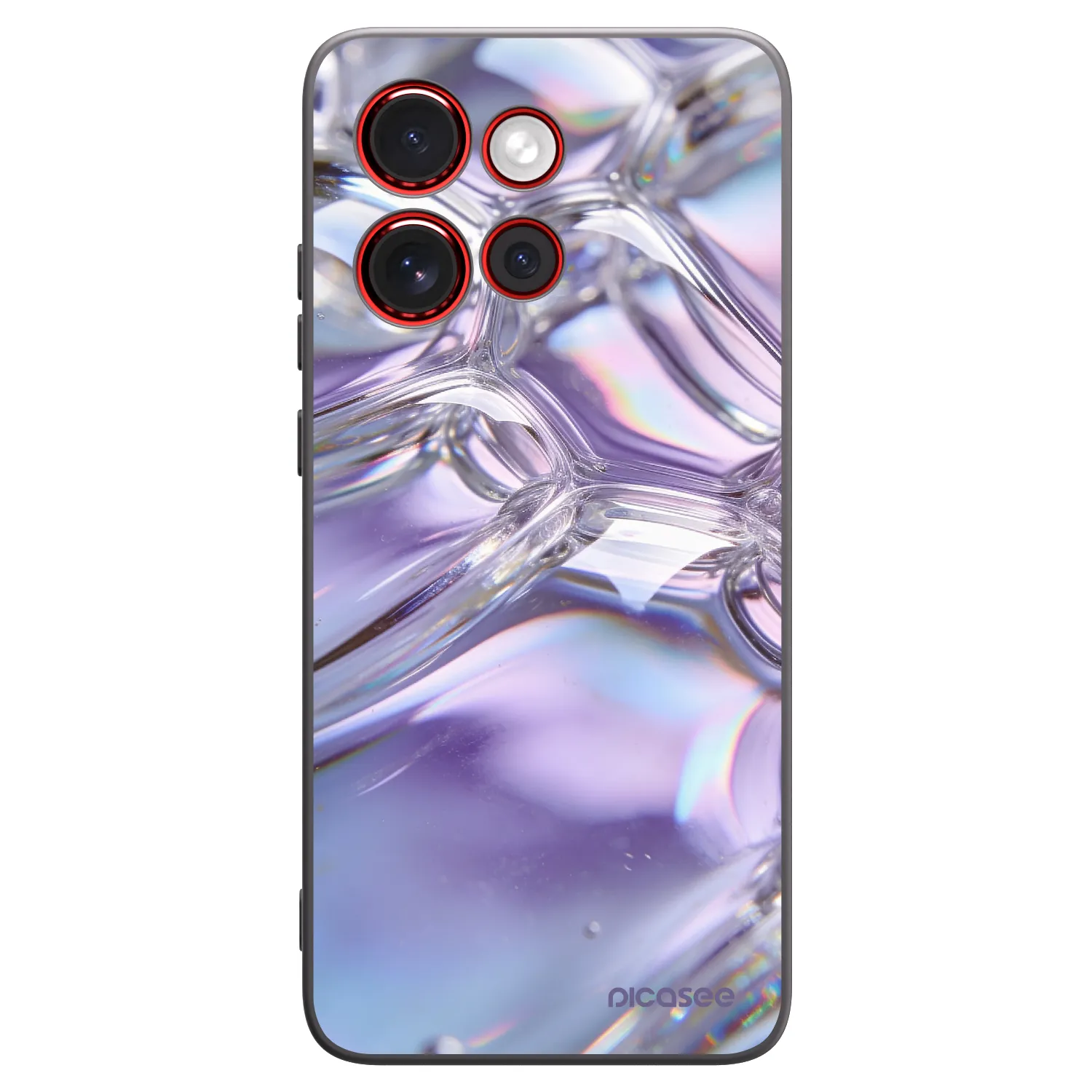 Picasee fekete szilikon tok az alábbi mobiltelefonokra Motorola Edge 60 Neo 5G - Iridescent bubbles