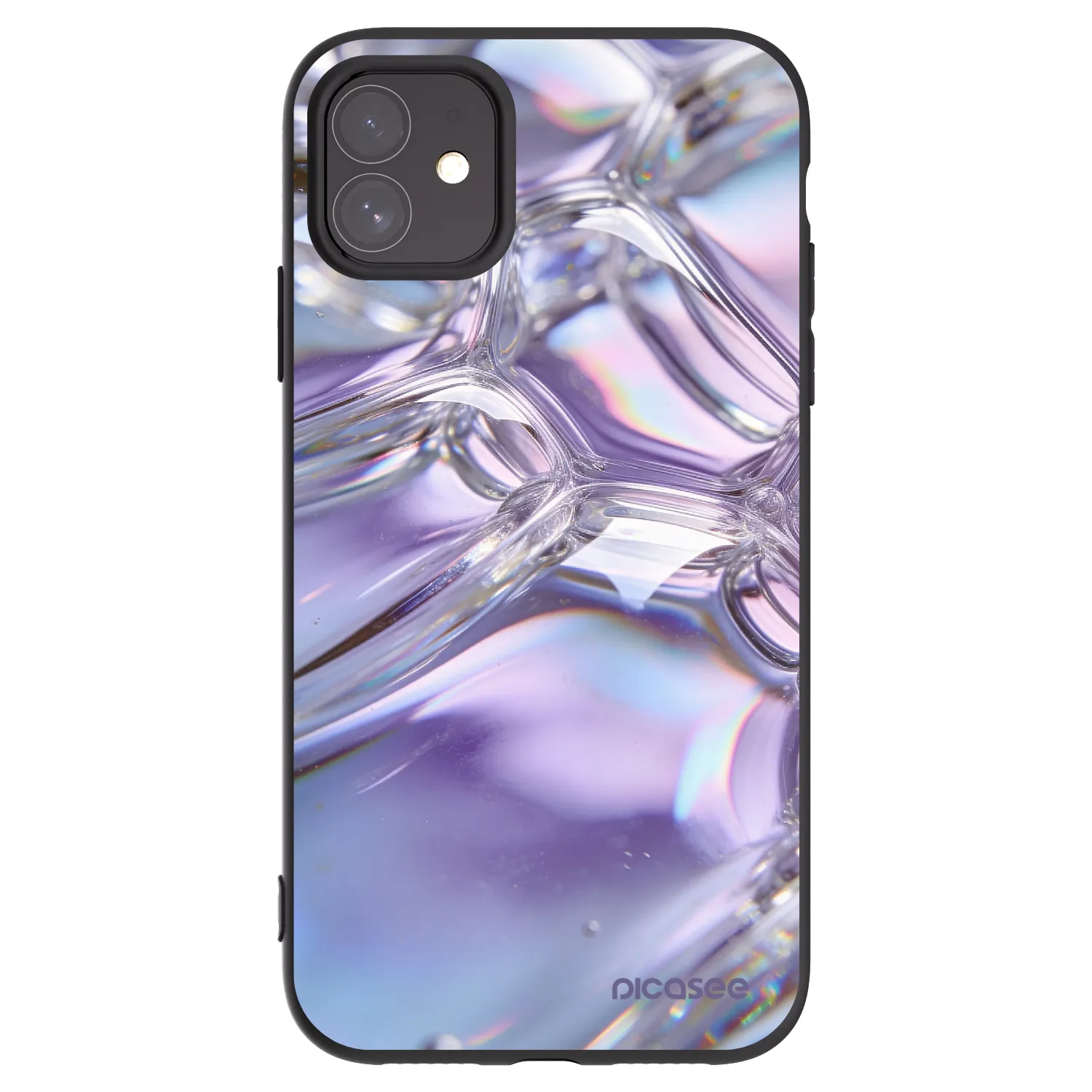 Picasee fekete szilikon tok az alábbi mobiltelefonokra Apple iPhone 11 - Iridescent bubbles