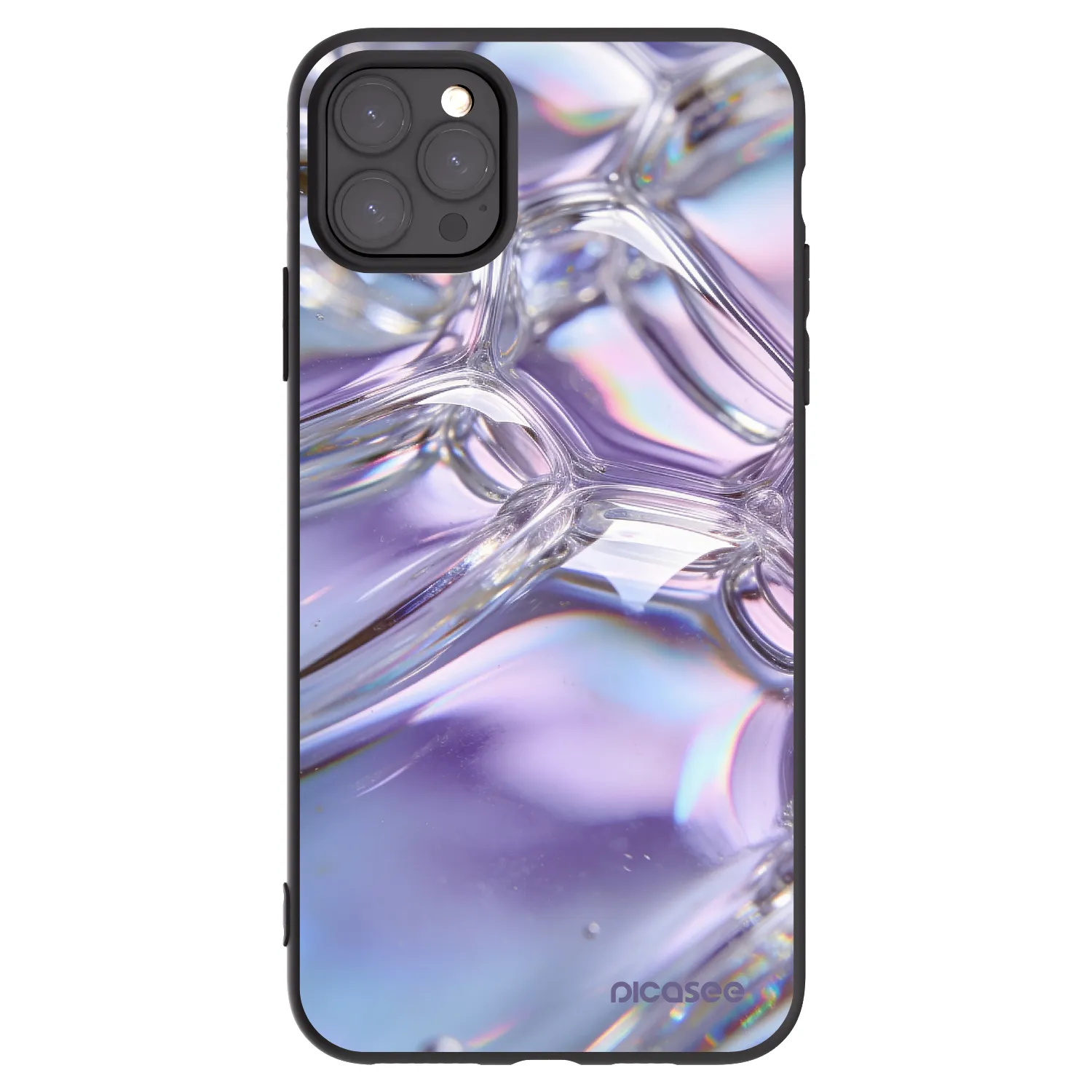 Picasee fekete szilikon tok az alábbi mobiltelefonokra Apple iPhone 11 Pro Max - Iridescent bubbles