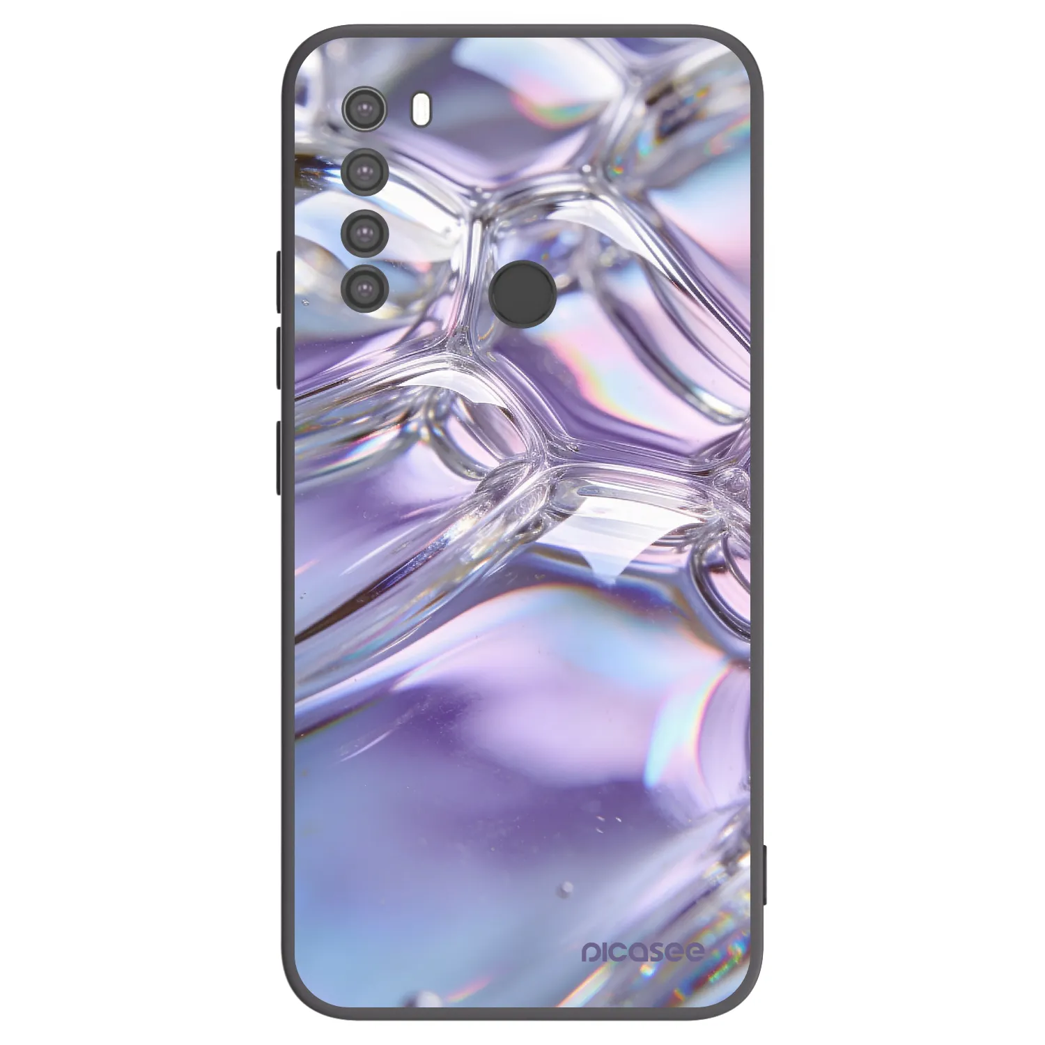 Picasee fekete szilikon tok az alábbi mobiltelefonokra Xiaomi Redmi Note 8 - Iridescent bubbles
