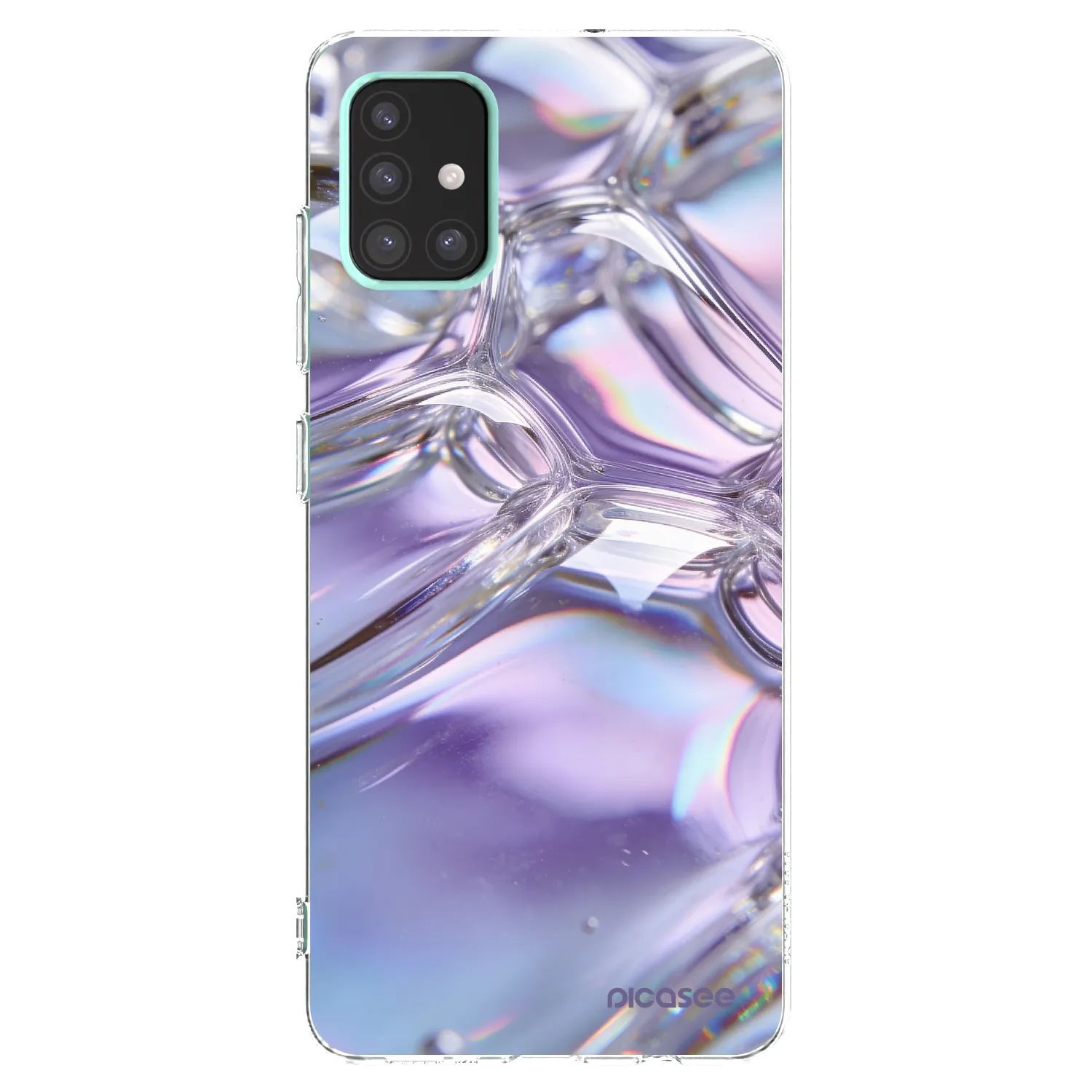 Picasee átlátszó szilikon tok az alábbi mobiltelefonokra Samsung Galaxy A51 A515F - Iridescent bubbles