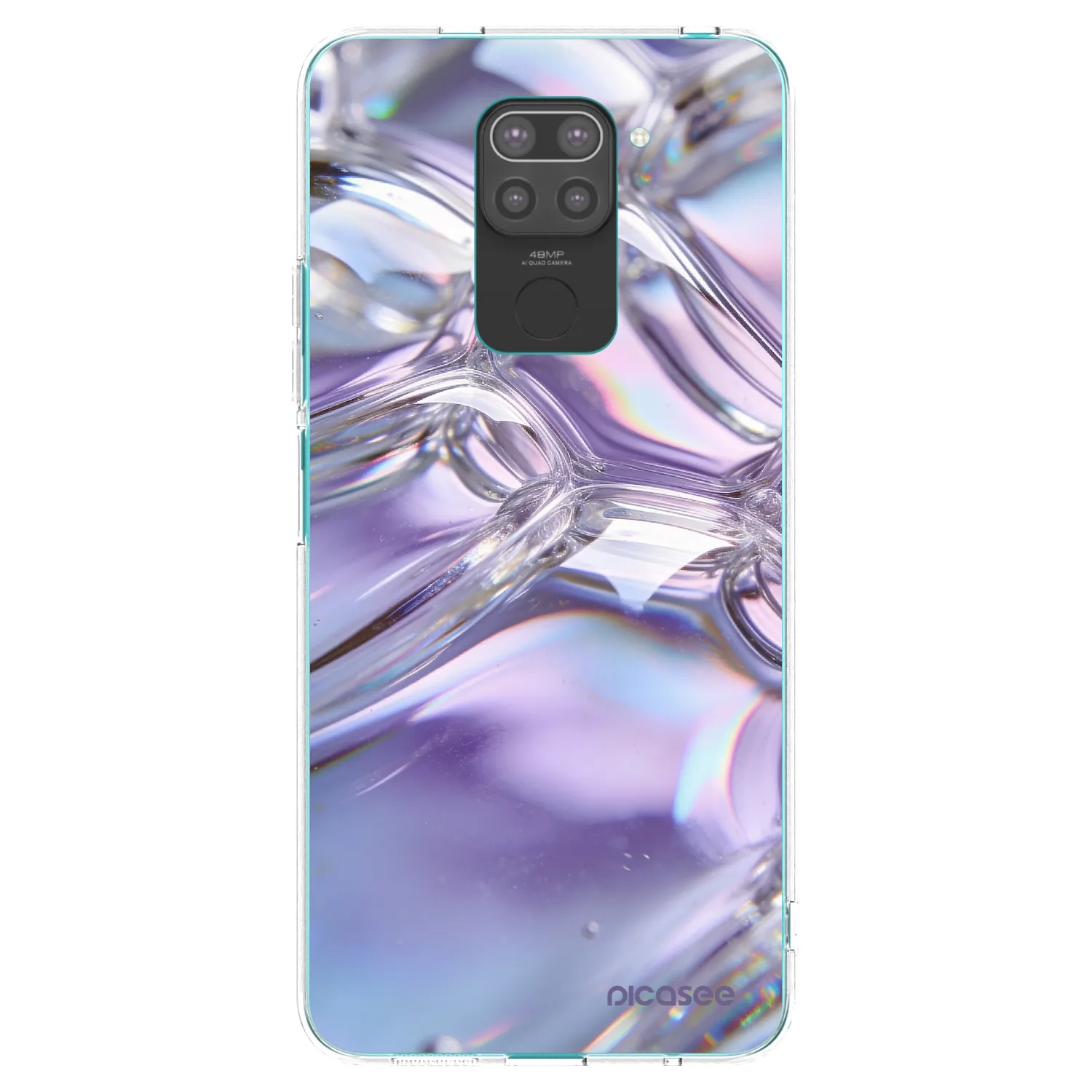 Picasee fekete szilikon tok az alábbi mobiltelefonokra Xiaomi Redmi Note 9 - Iridescent bubbles