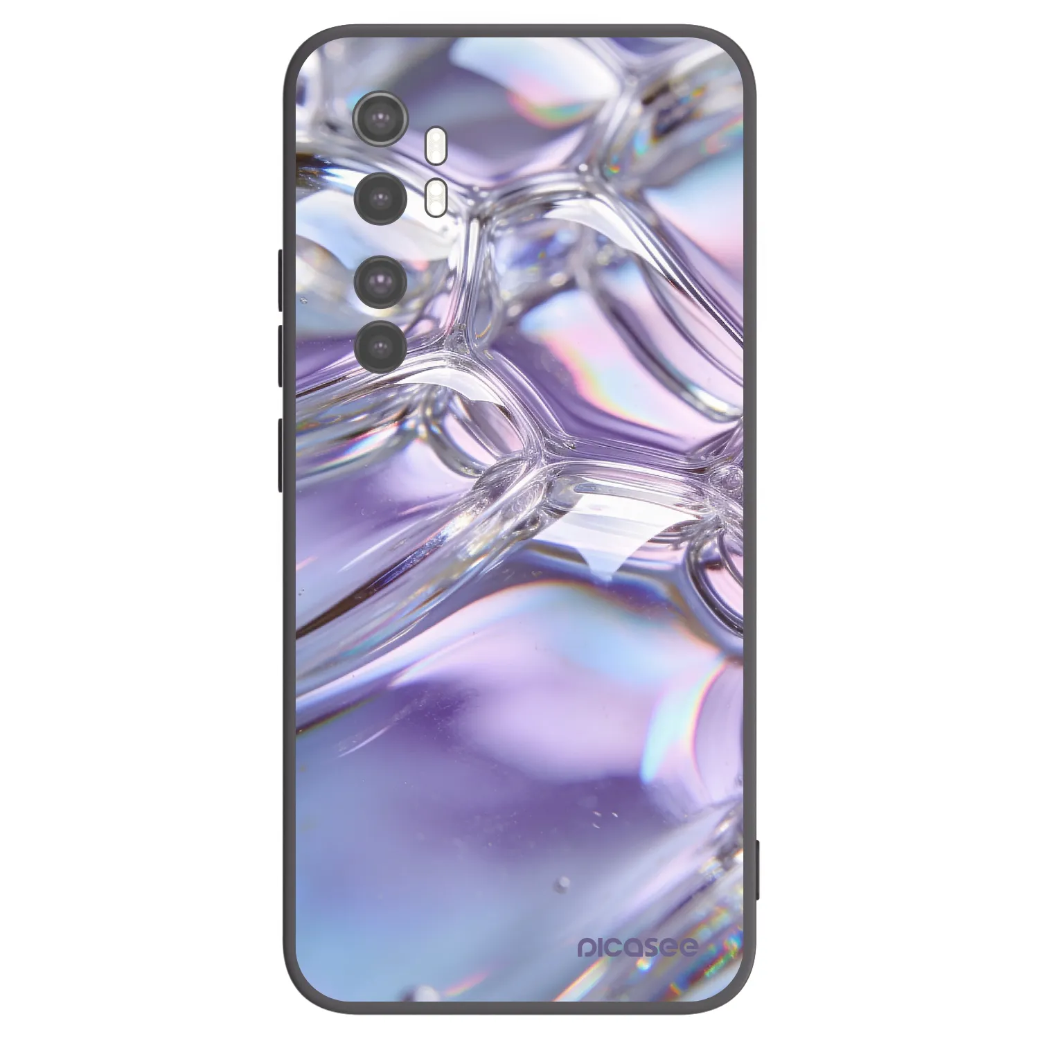 Picasee fekete szilikon tok az alábbi mobiltelefonokra Xiaomi Mi Note 10 Lite - Iridescent bubbles