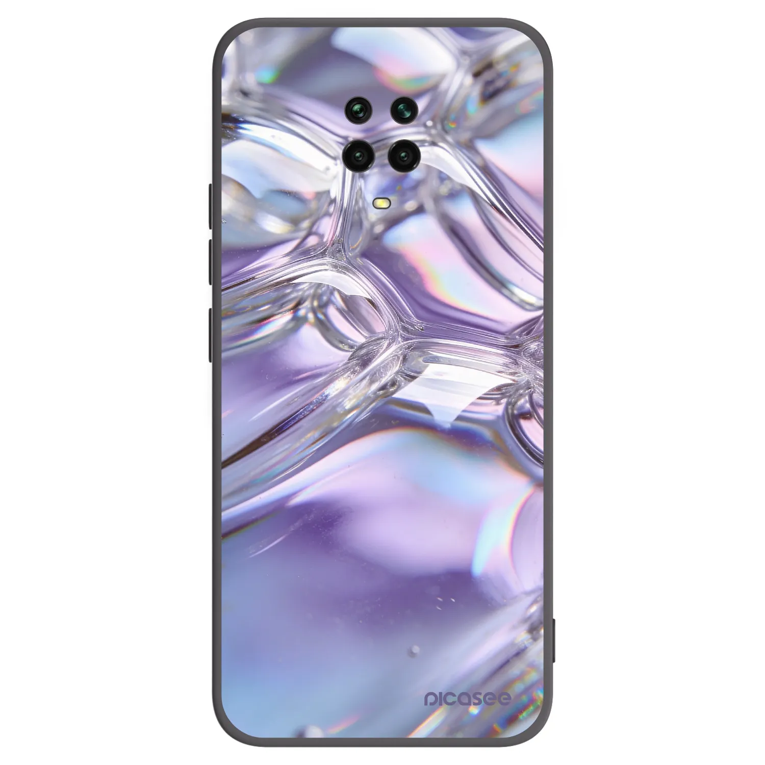 Picasee fekete szilikon tok az alábbi mobiltelefonokra Xiaomi Redmi Note 9S - Iridescent bubbles