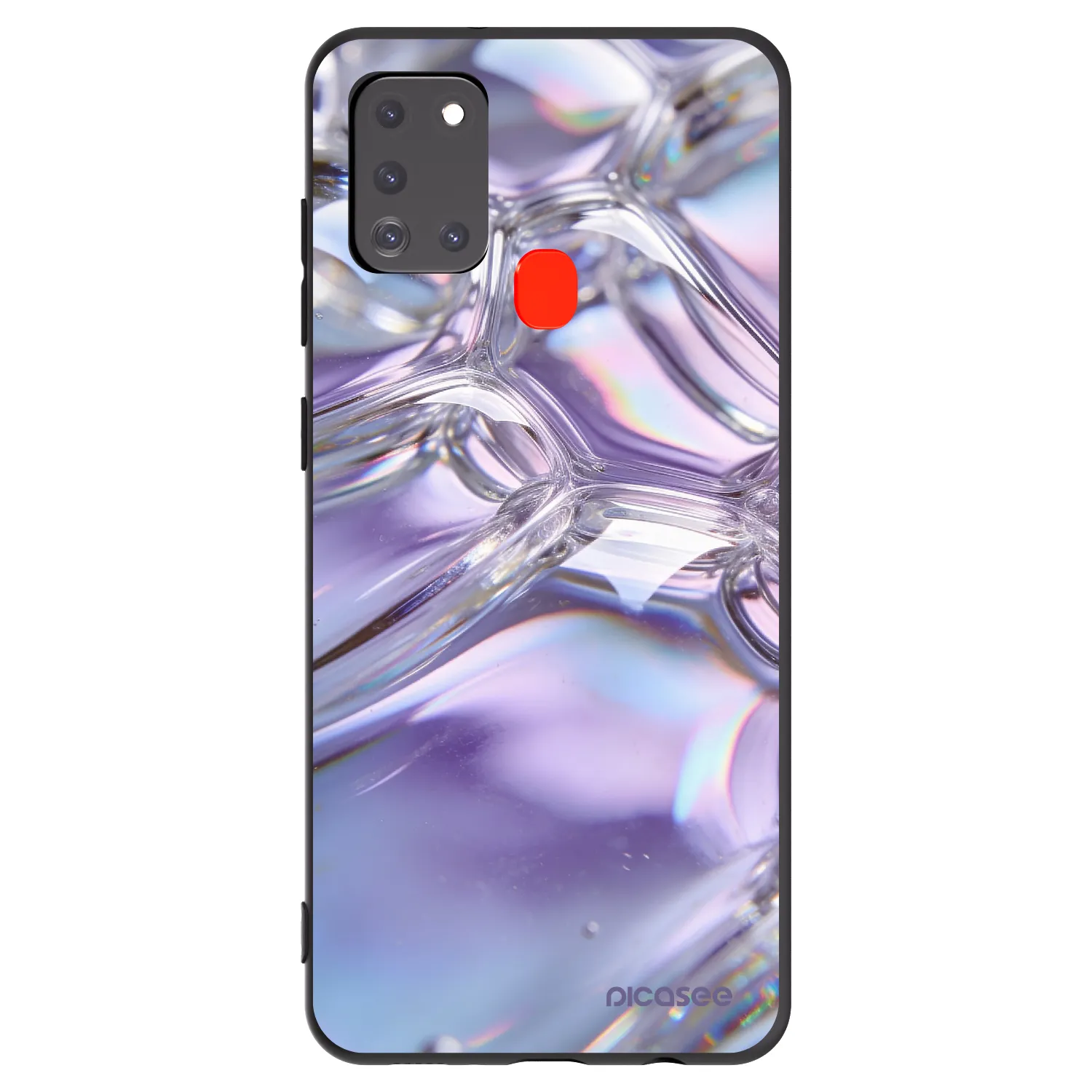 Picasee fekete szilikon tok az alábbi mobiltelefonokra Samsung Galaxy A21s - Iridescent bubbles
