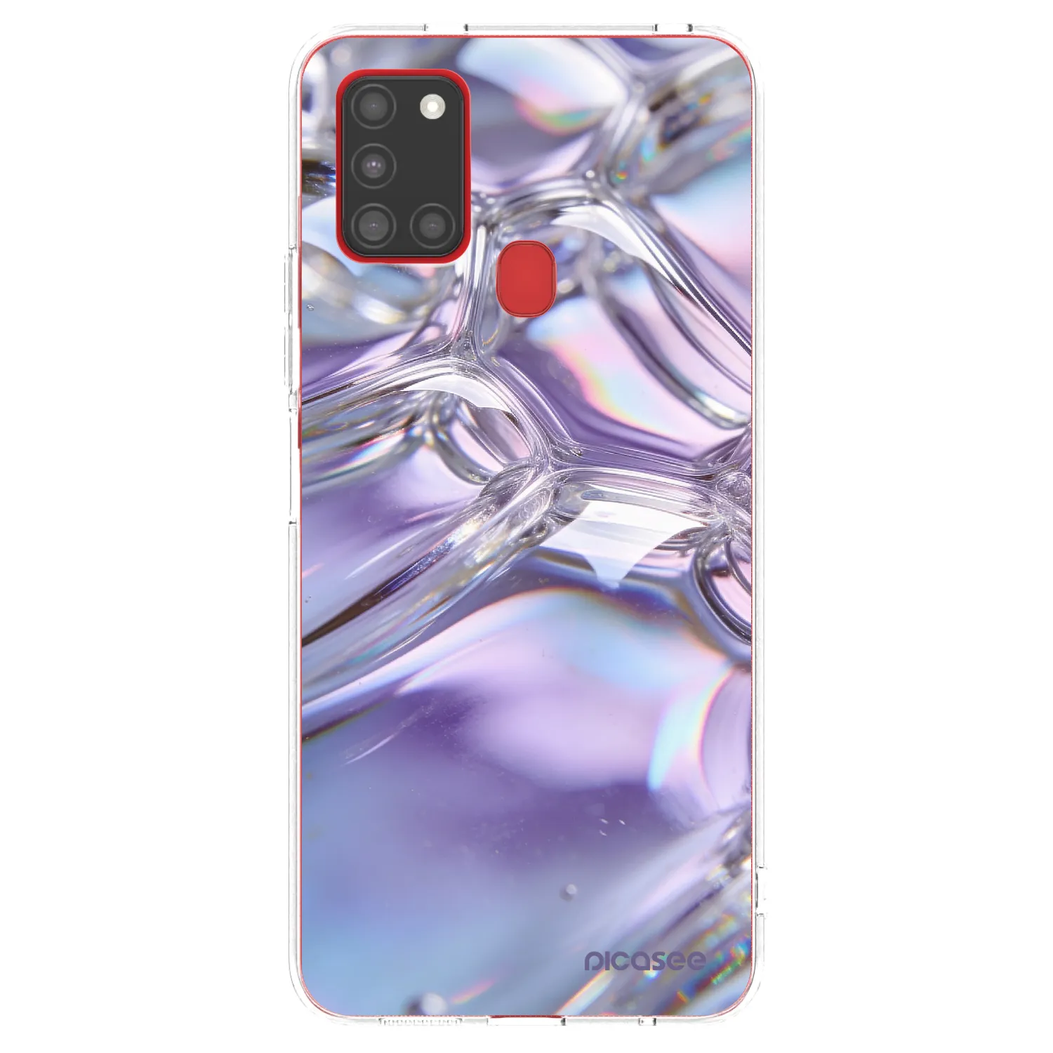 Picasee átlátszó szilikon tok az alábbi mobiltelefonokra Samsung Galaxy A21s - Iridescent bubbles