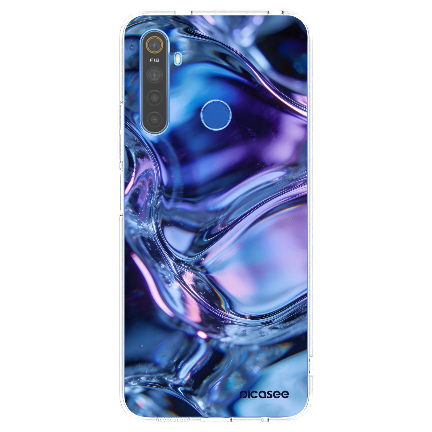 Picasee átlátszó szilikon tok az alábbi mobiltelefonokra Realme 5 - Iris liquid