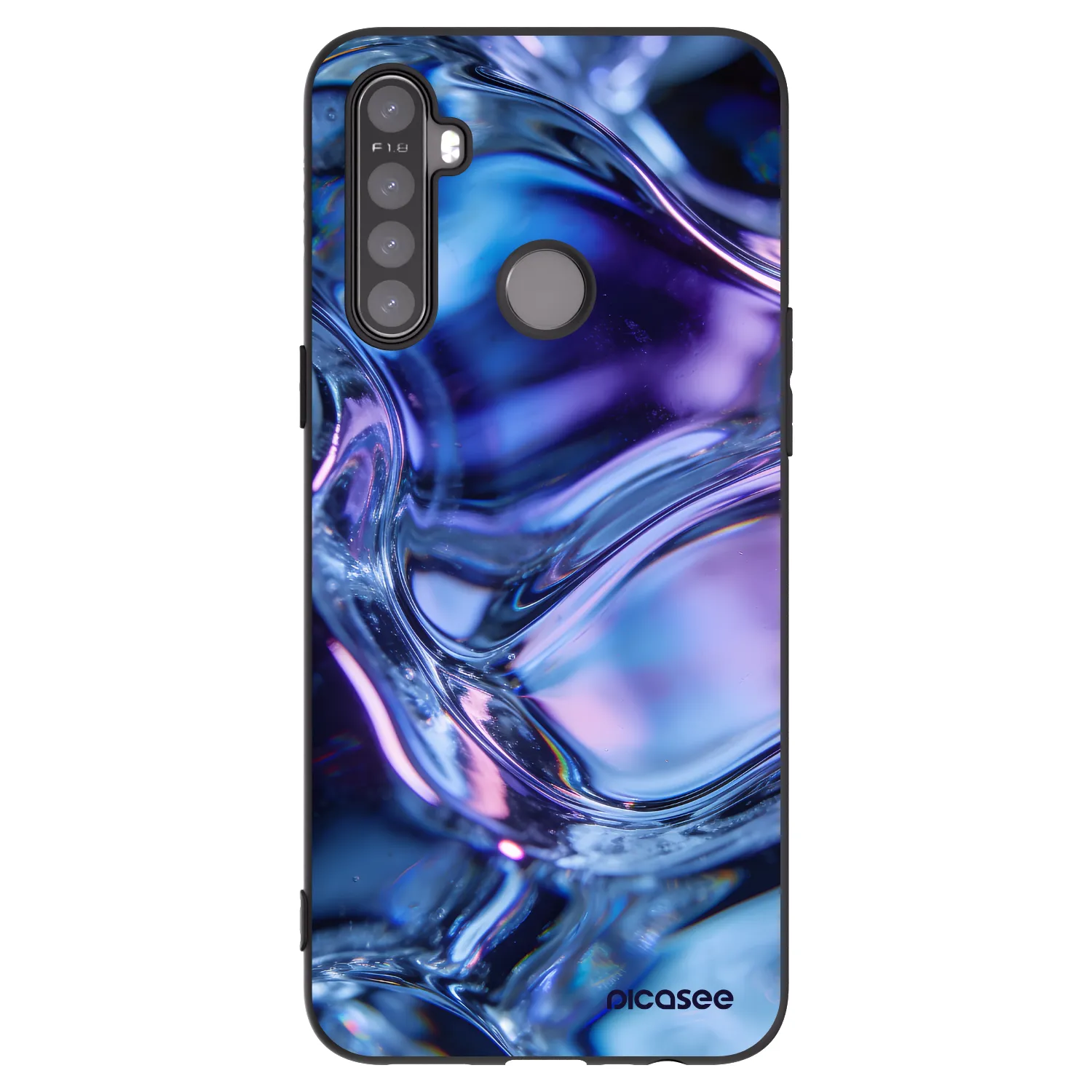Picasee fekete szilikon tok az alábbi mobiltelefonokra Realme 5 - Iris liquid
