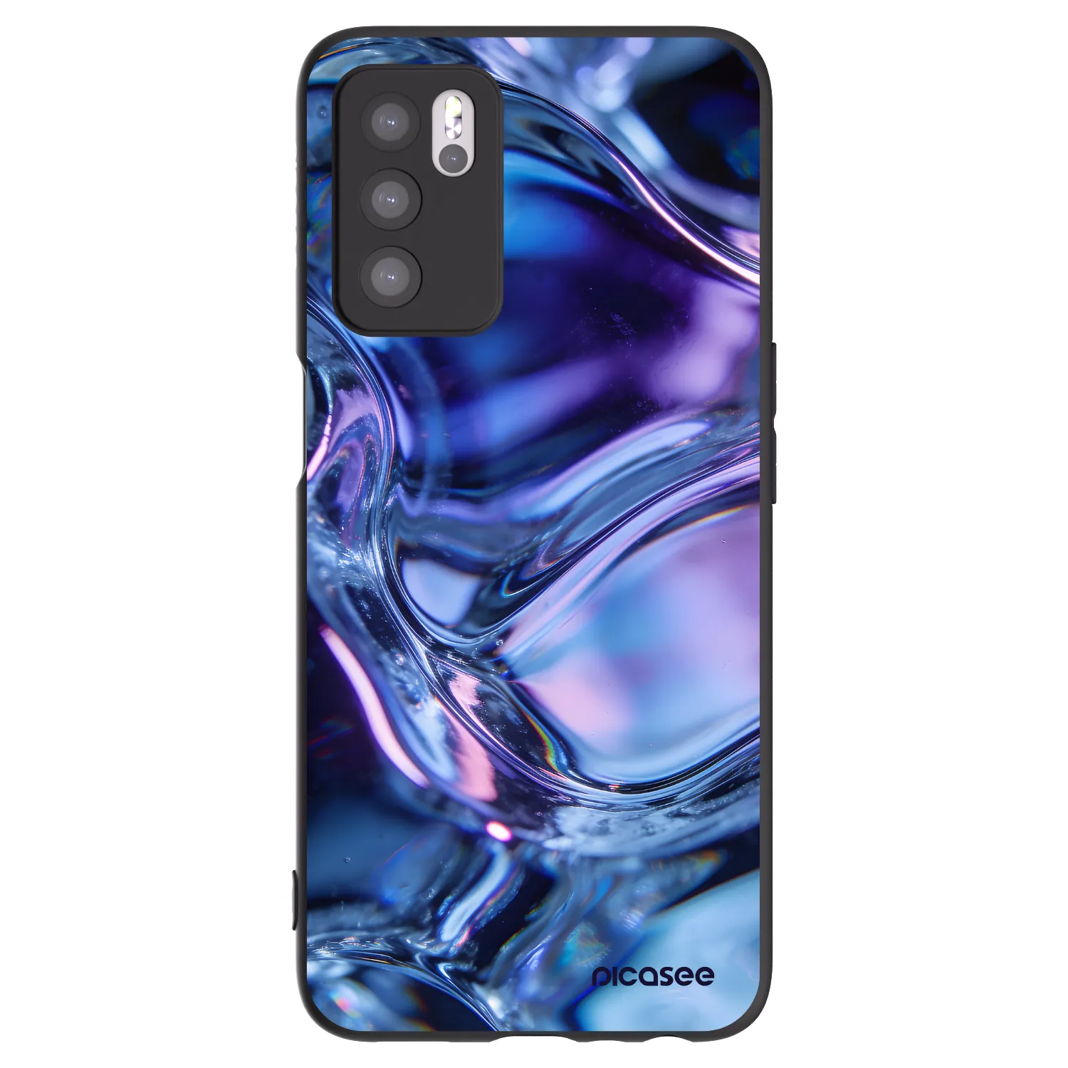 Picasee fekete szilikon tok az alábbi mobiltelefonokra OPPO A16 - Iris liquid