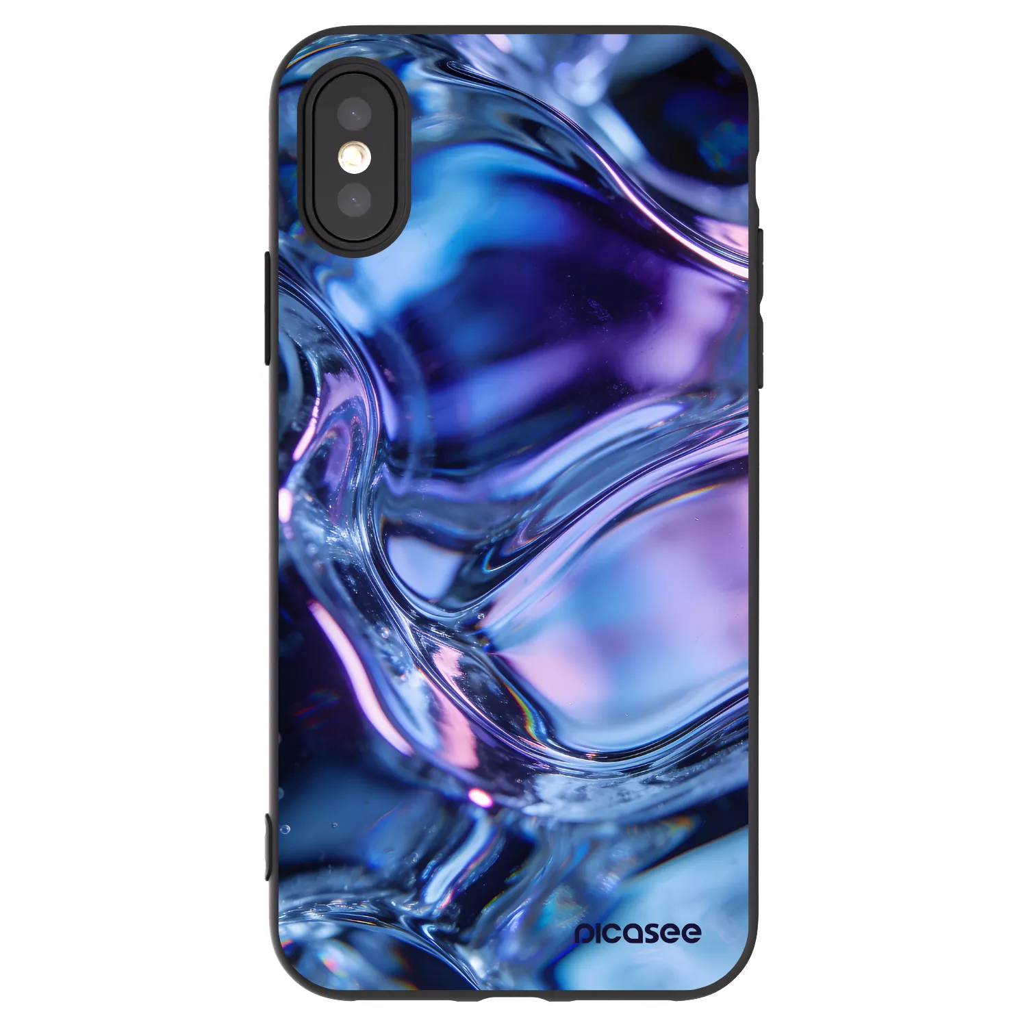 Picasee fekete szilikon tok az alábbi mobiltelefonokra Apple iPhone X/XS - Iris liquid