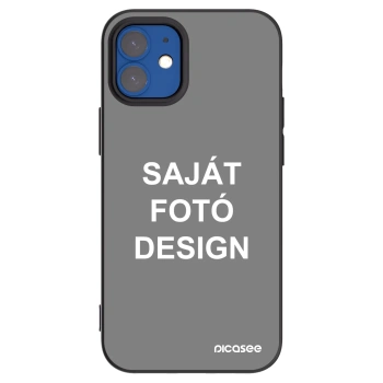 Picasee fekete szilikon tok az alábbi mobiltelefonokra Apple iPhone 12 mini - Saját fotó/motívum
